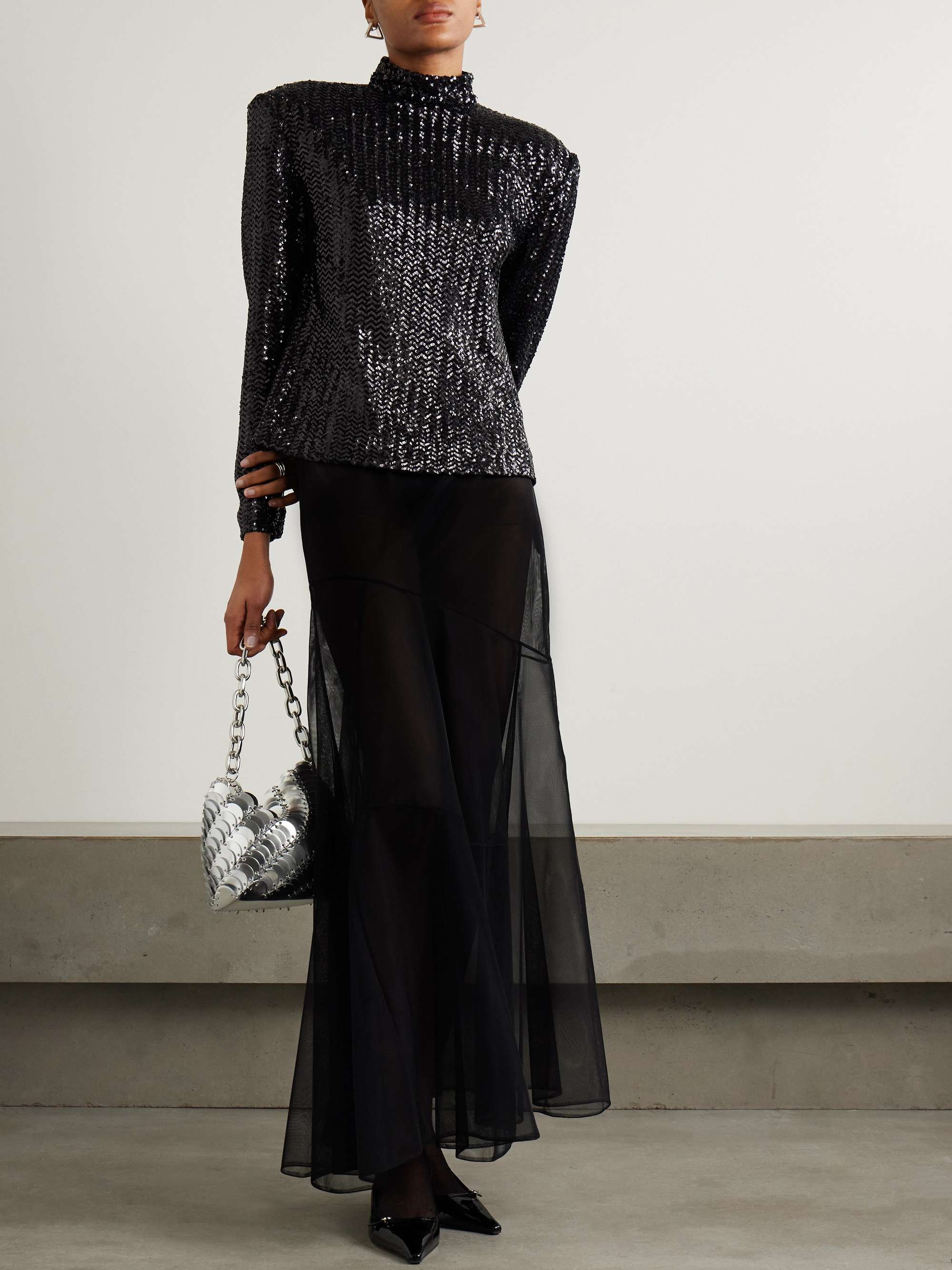 Josephine sequined tulle top view