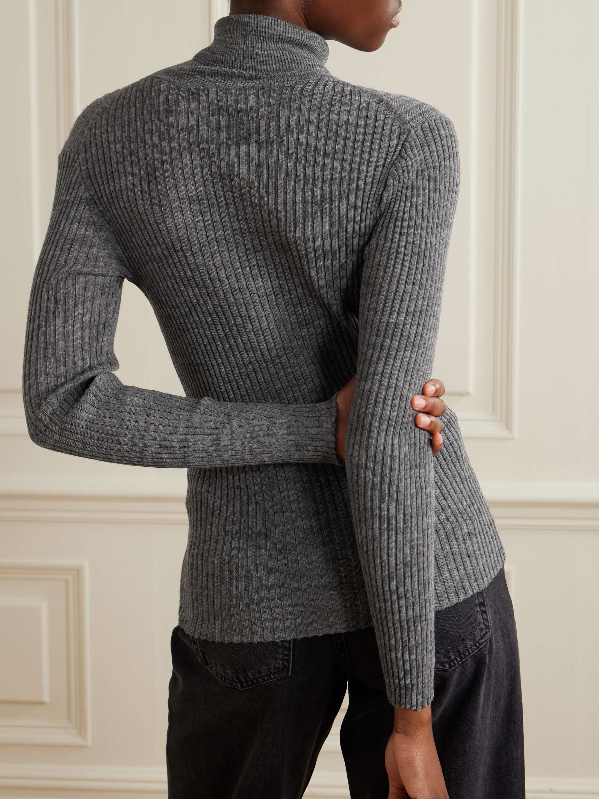 Kyle ribbed wool-blend turtleneck sweater view