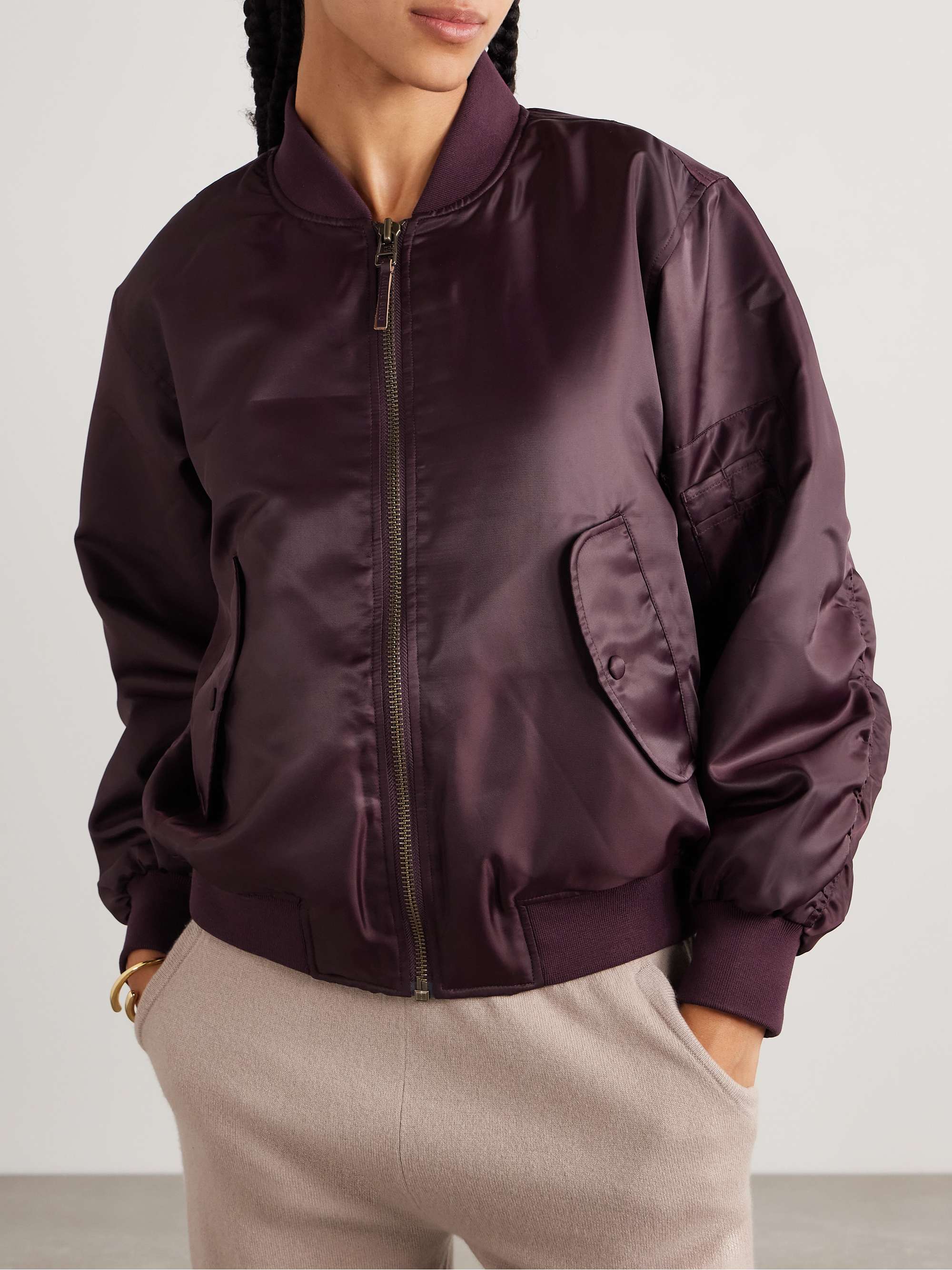 Leon satin bomber jacket view