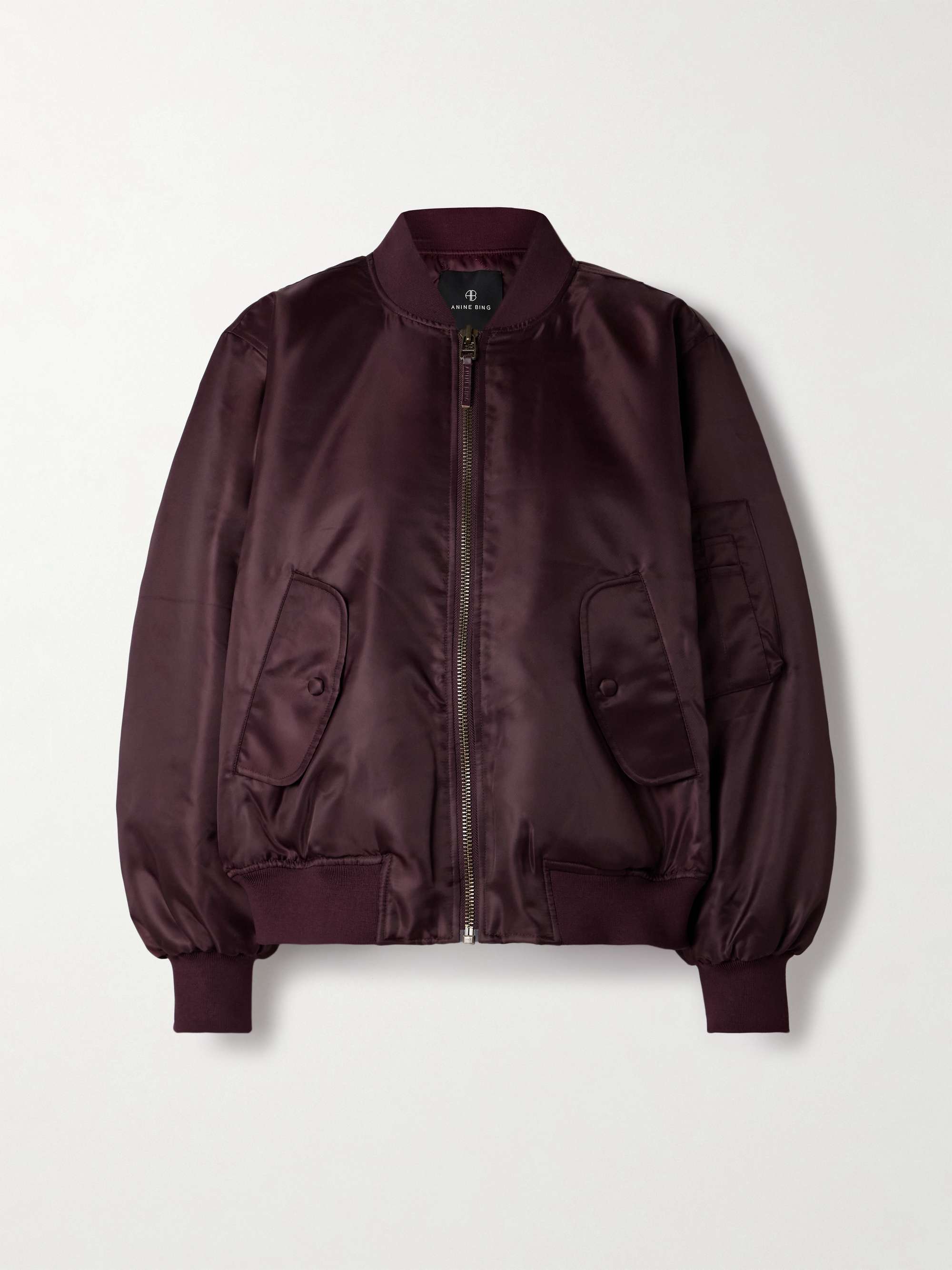 Leon satin bomber jacket view