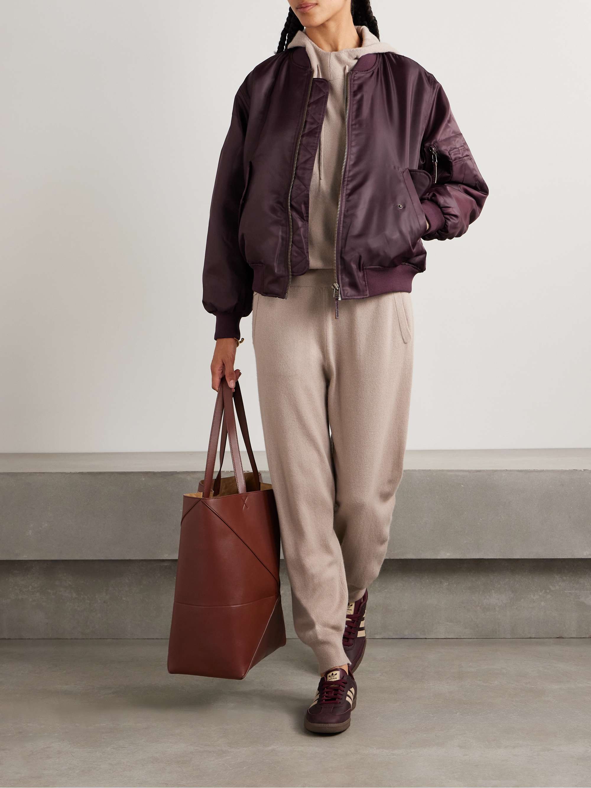 Leon satin bomber jacket view