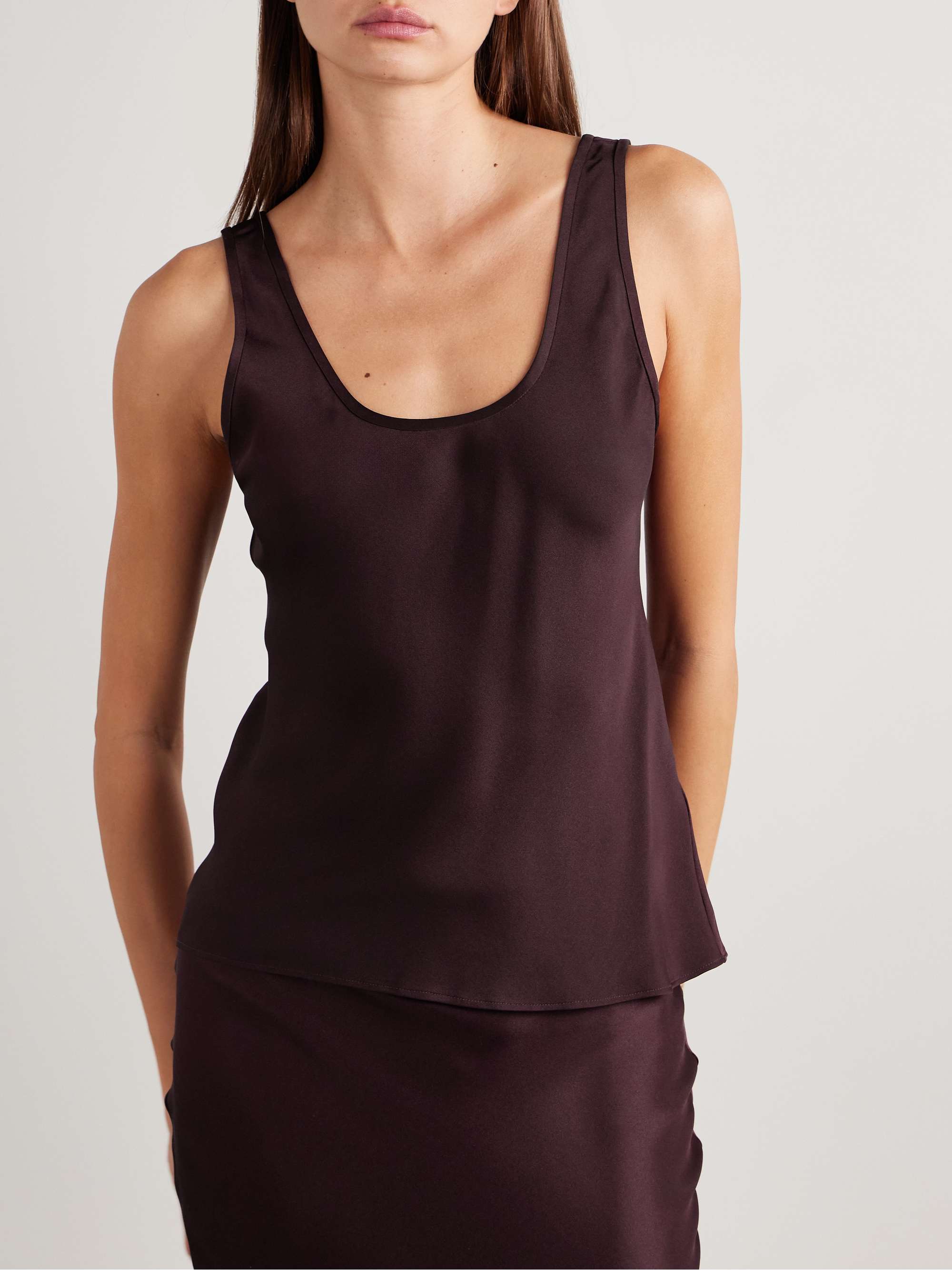 Lea silk-charmeuse tank view