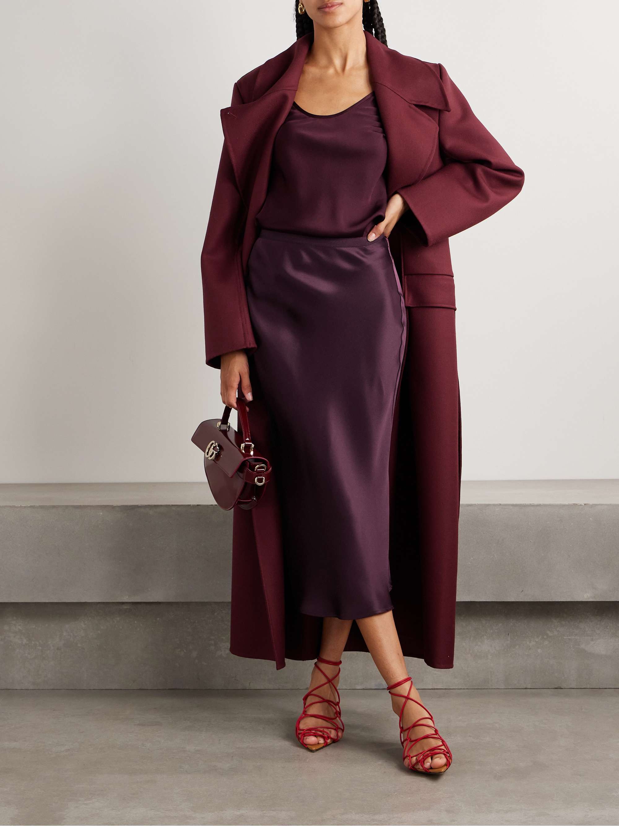 Bar silk midi skirt view