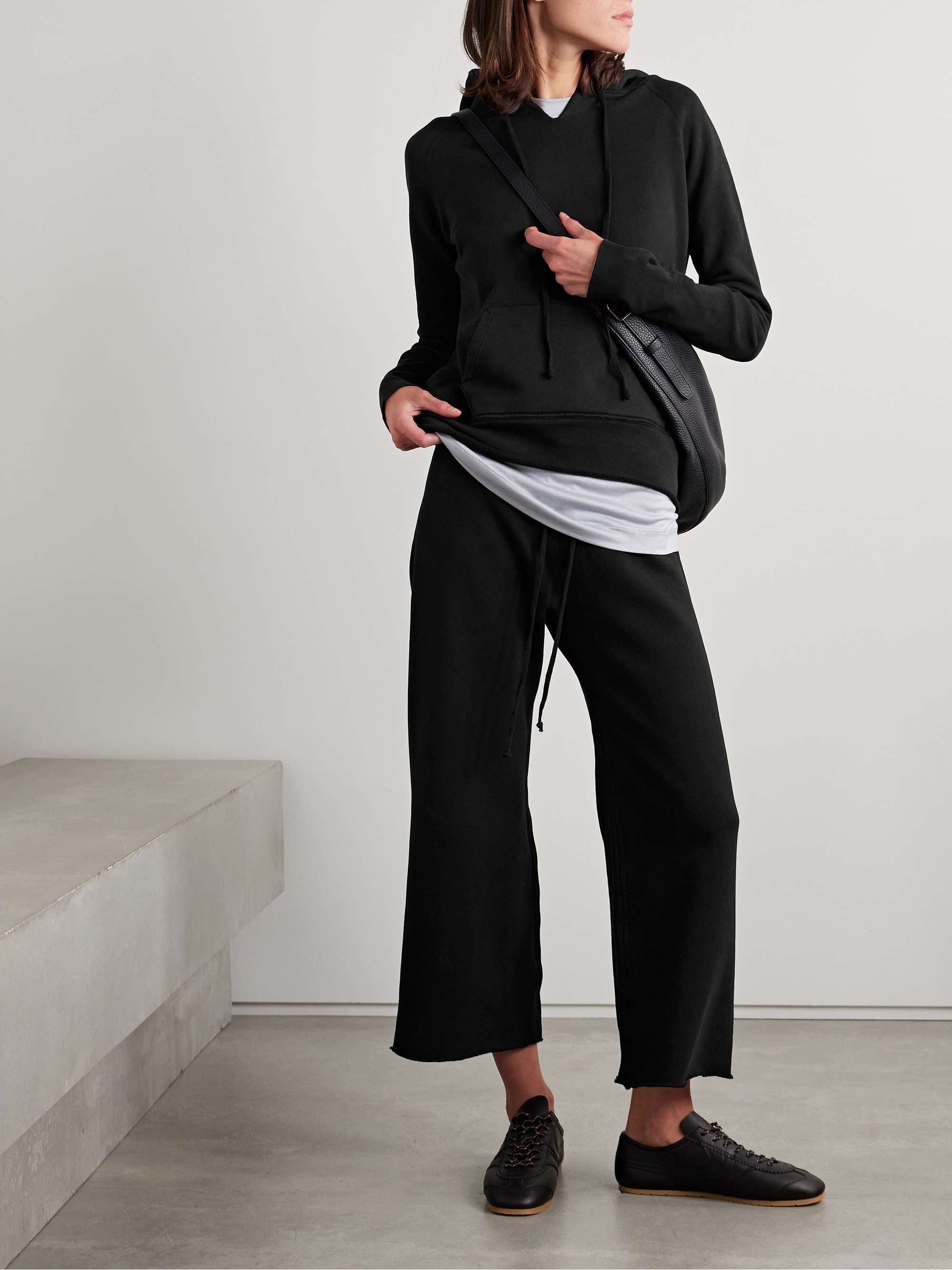 Kiki cropped voile-trimmed cotton-jersey track pants view