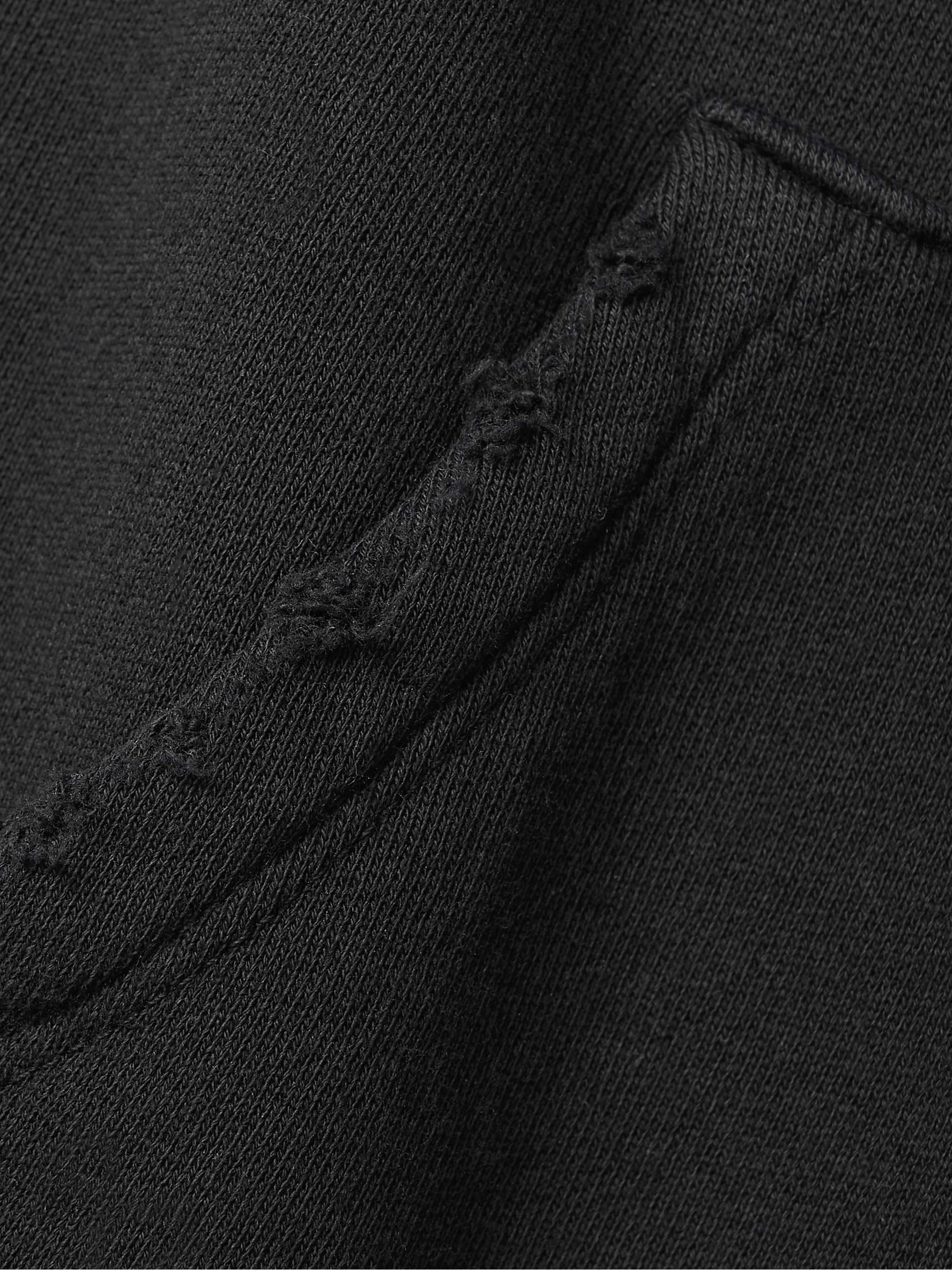 Janie distressed cotton-jersey hoodie view