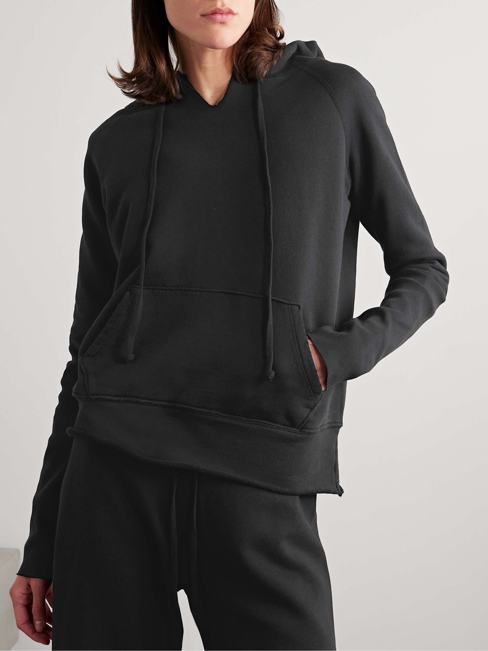 Janie distressed cotton-jersey hoodie view