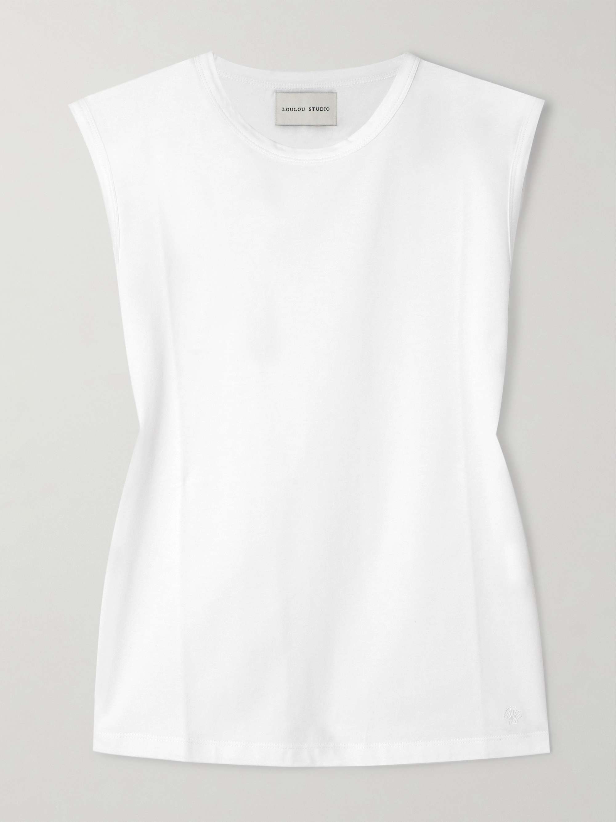 Brani embroidered organic Supima cotton-jersey tank view