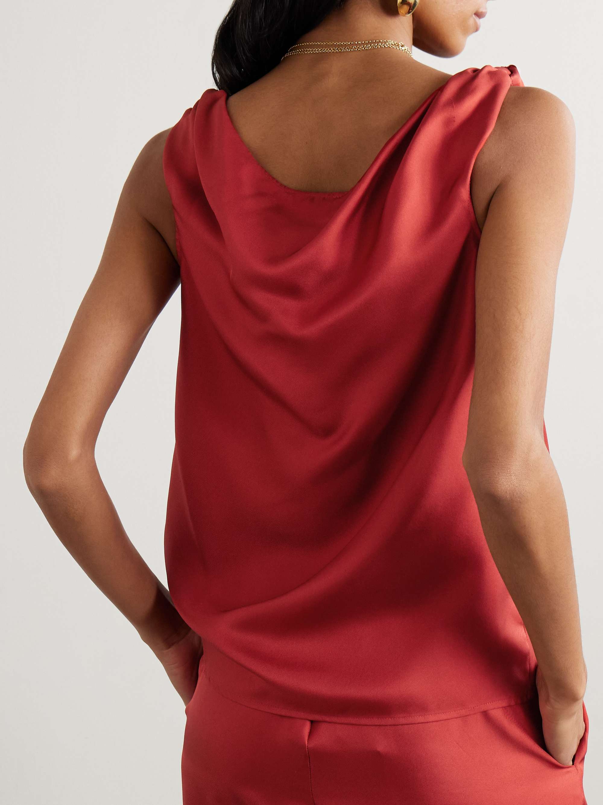 Remy knotted silk-twill top view