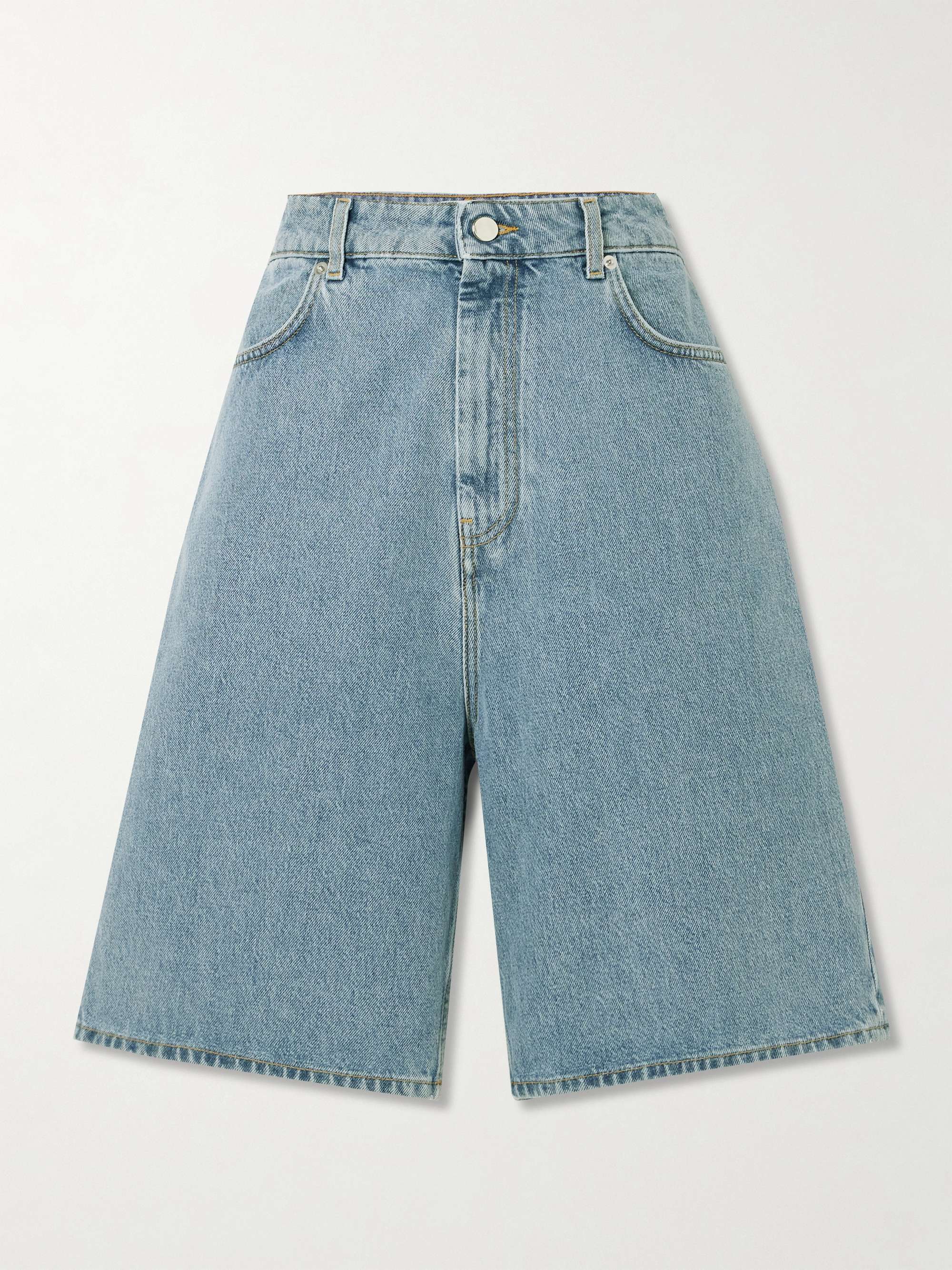 Isu high-rise organic denim shorts view