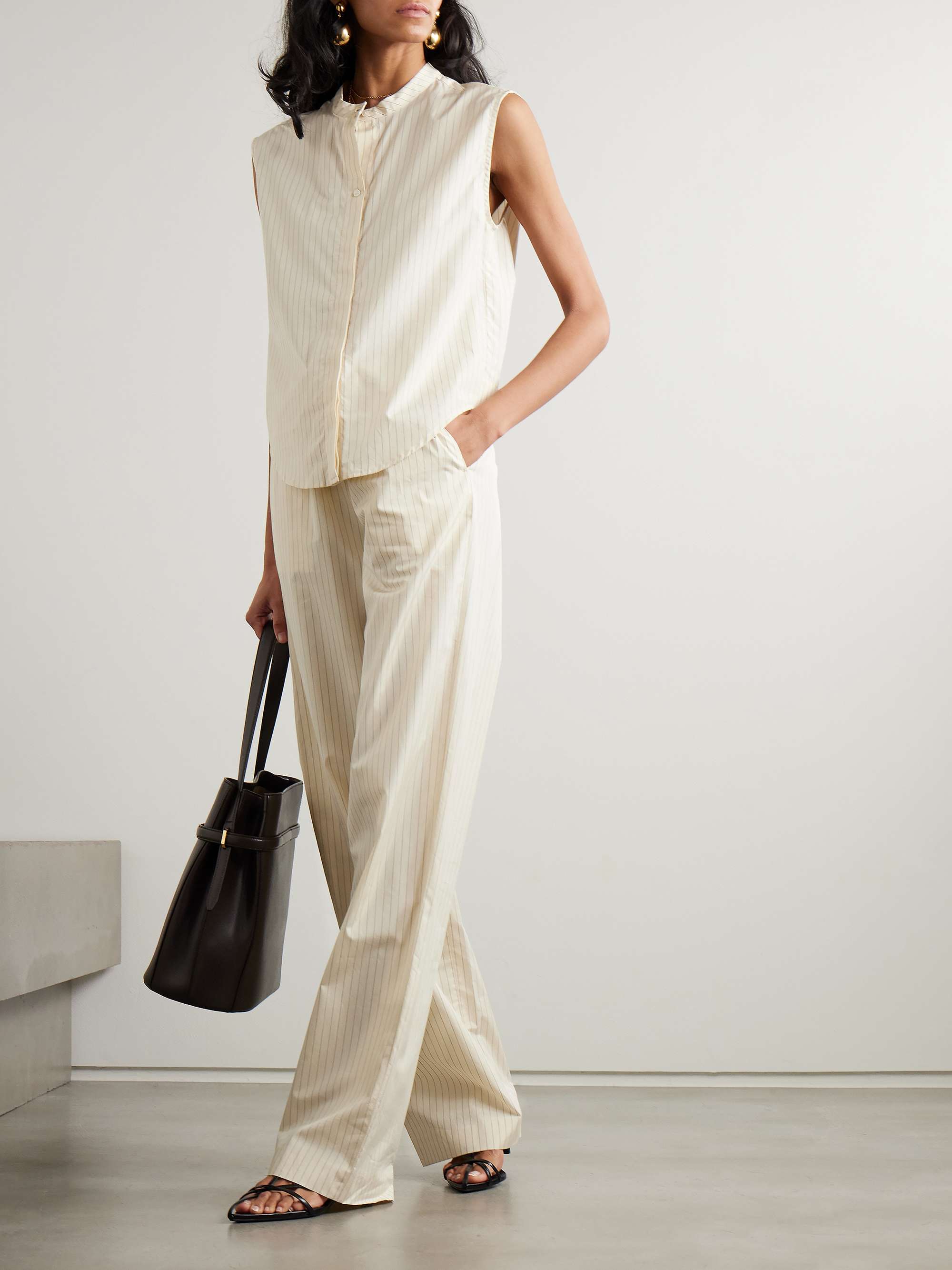 Sero striped cotton-poplin drawstring pants view