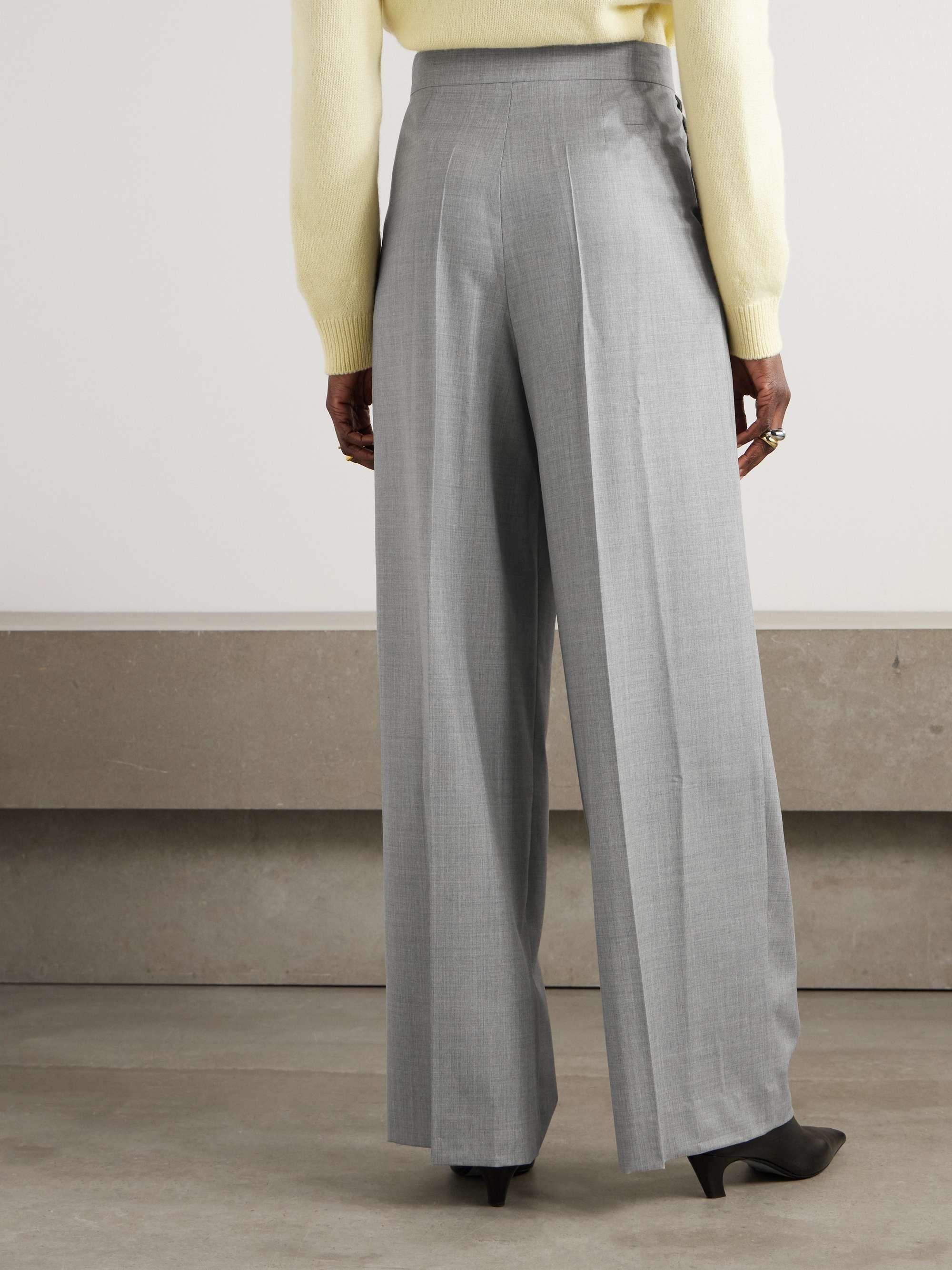 Lauren pleated wool wide-leg pants view