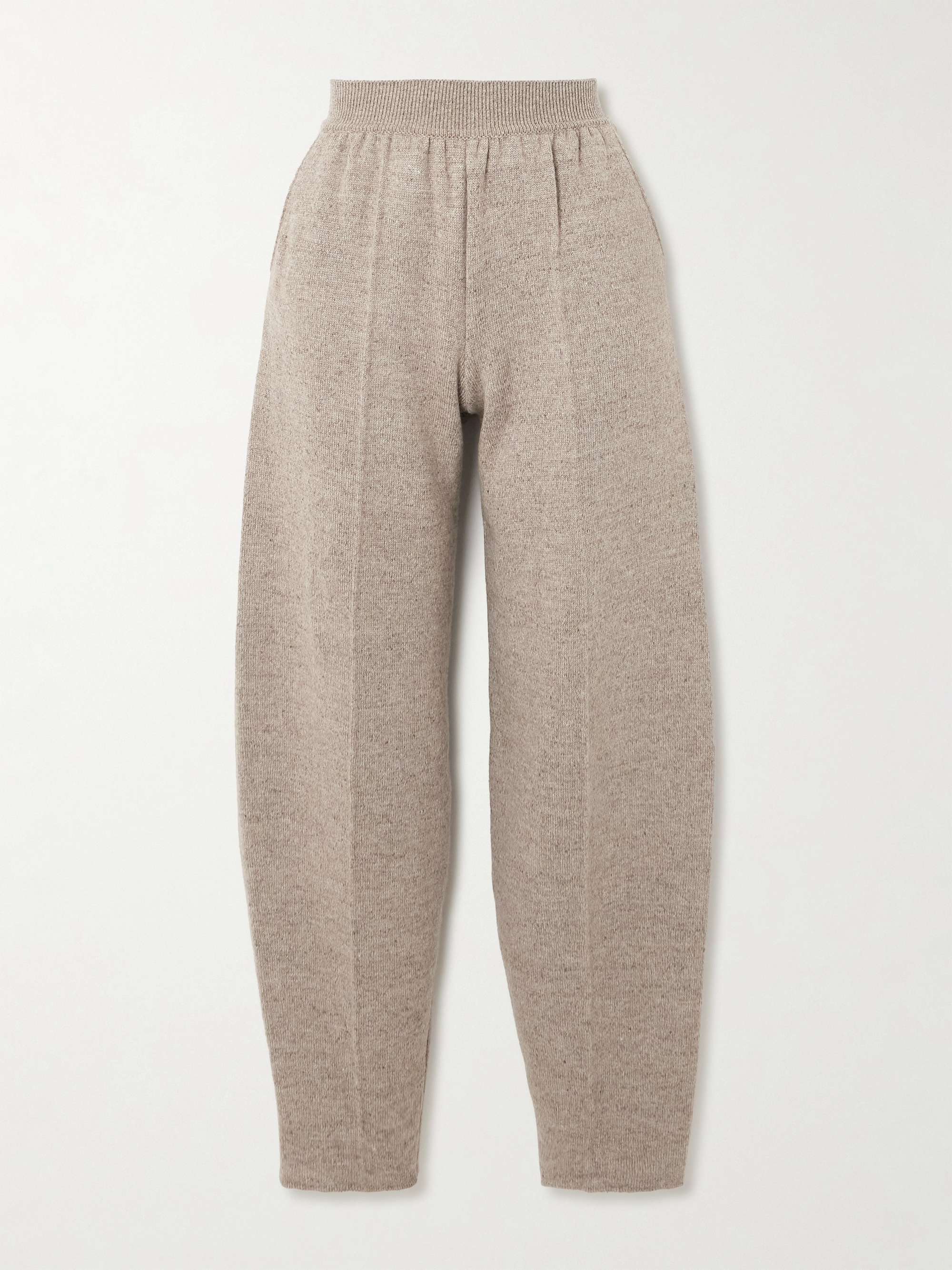 Linen and cashmere-blend tapered pants view