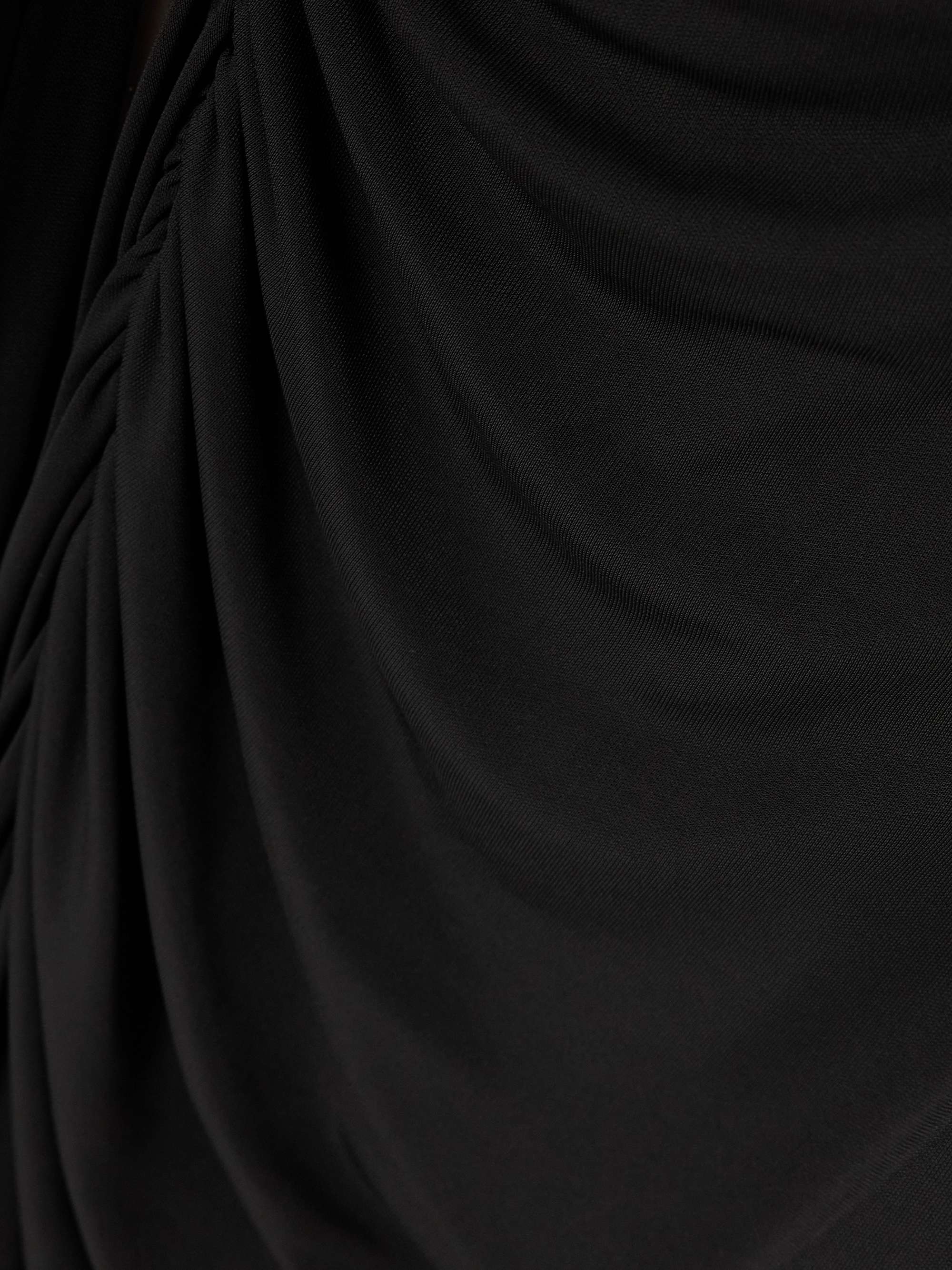Asymmetric cutout ruched stretch-jersey midi dress view