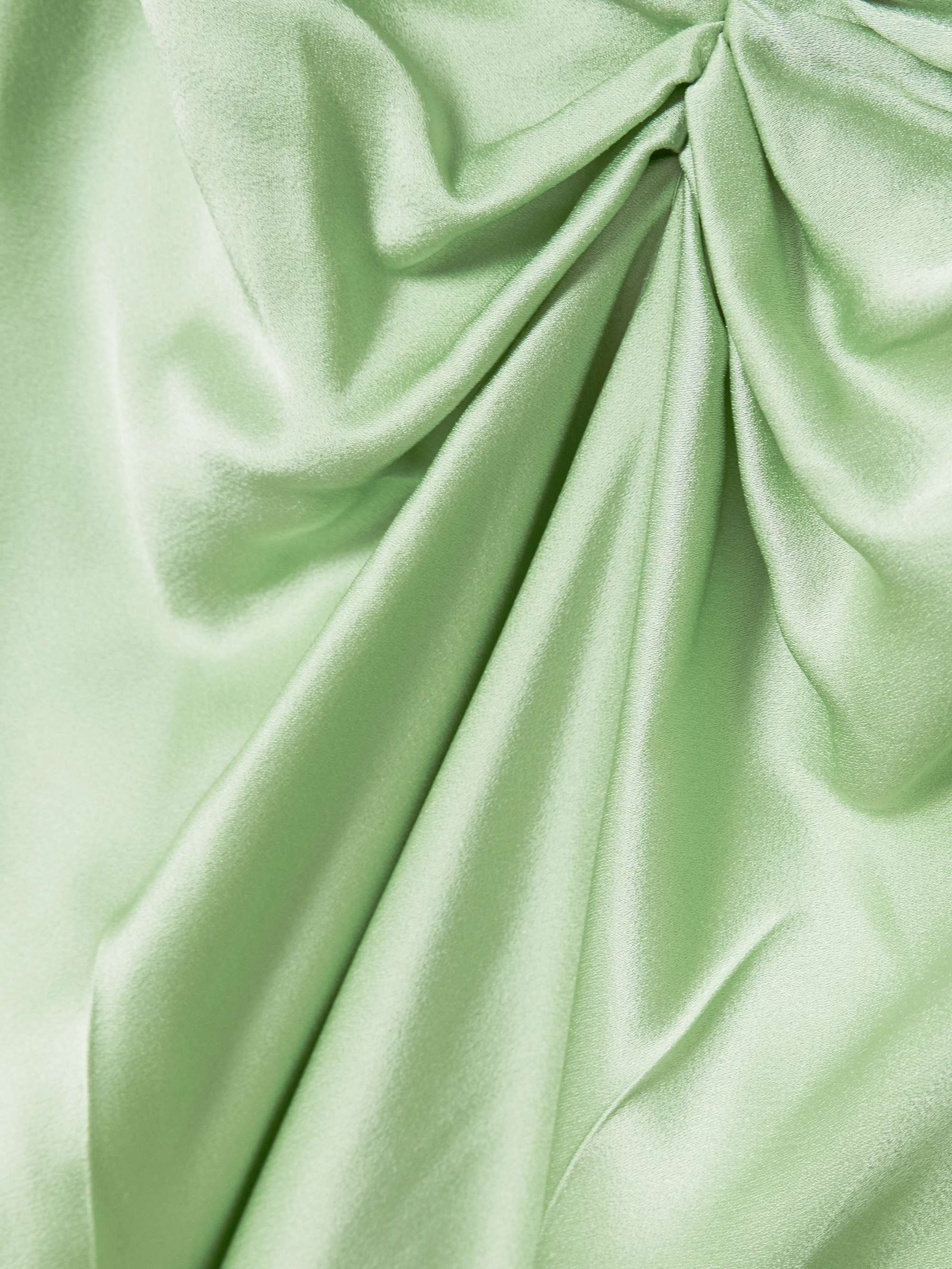 Gathered satin midi dress view