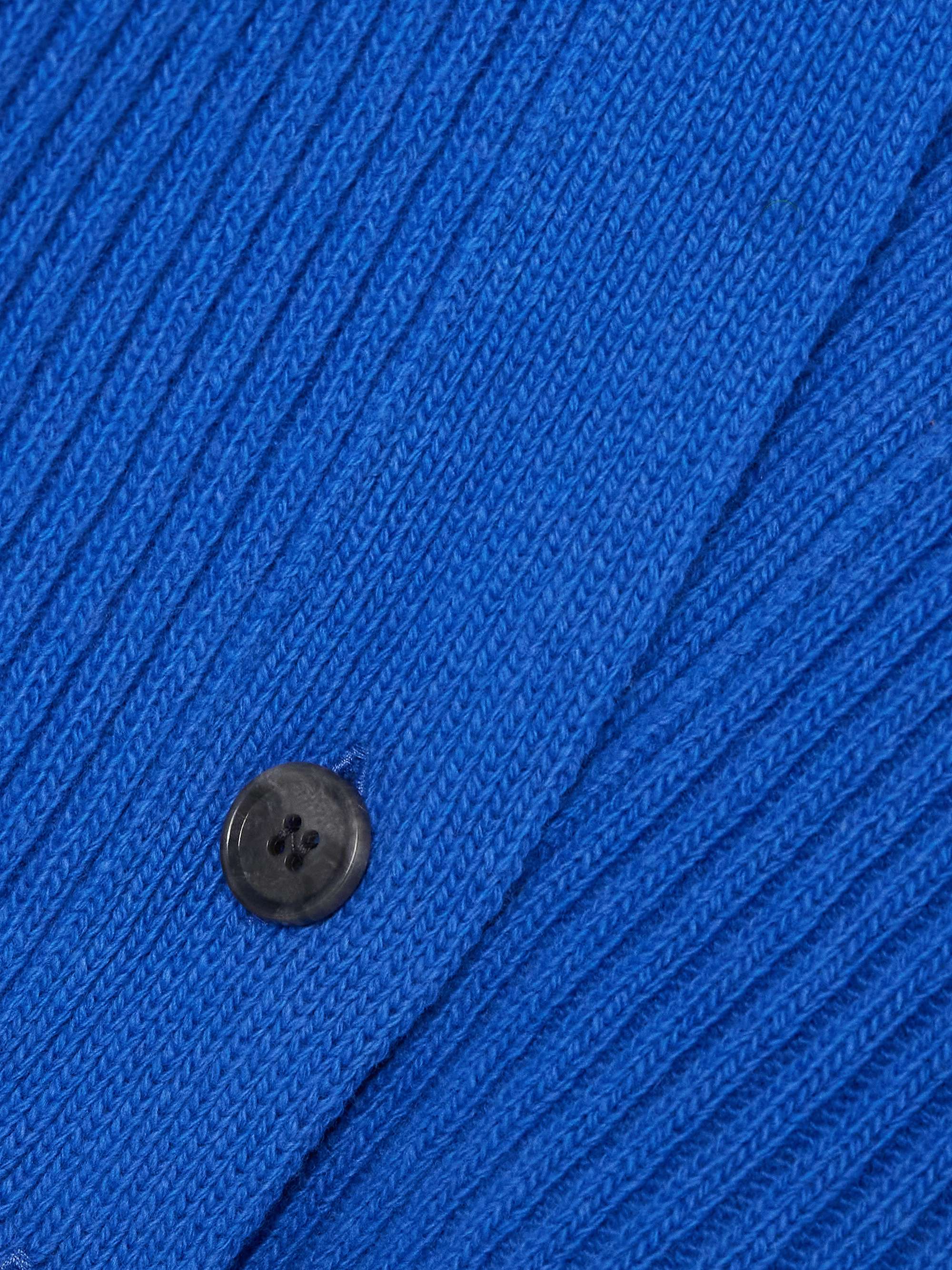 Wrap-effect ribbed wool and cashmere-blend cardigan view