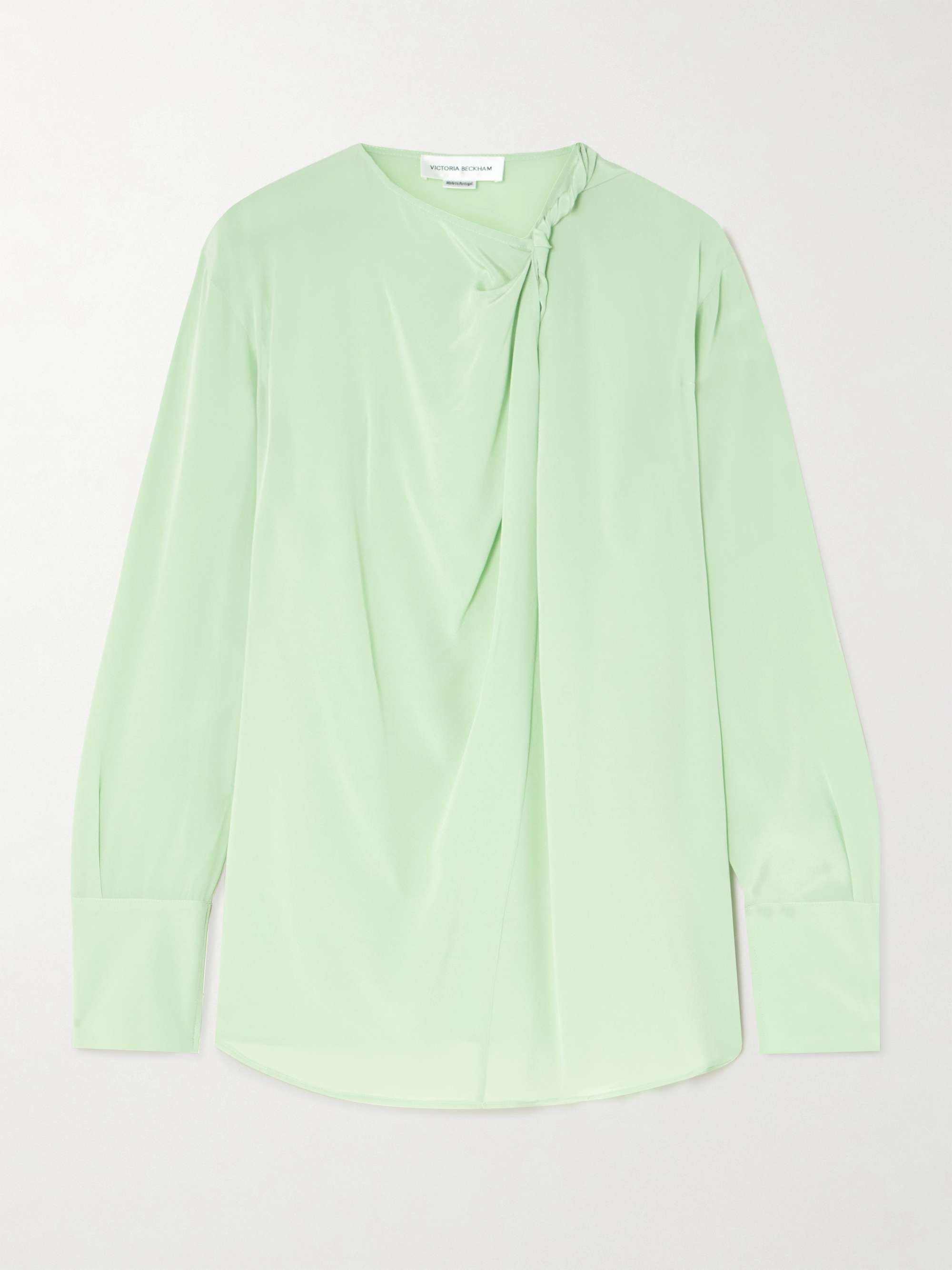 Twisted wrap-effect silk-crepe blouse view