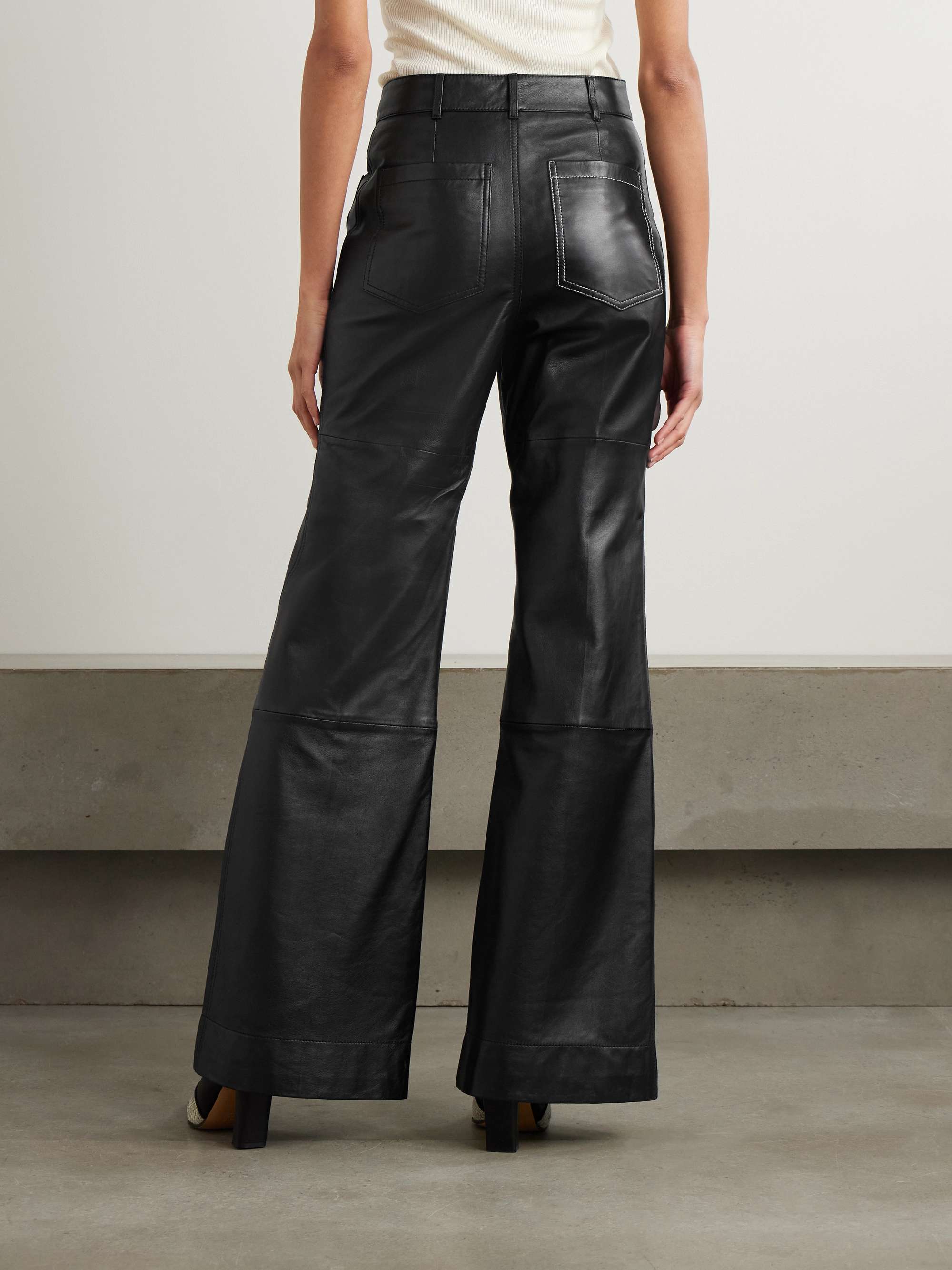 Alina leather flared pants view