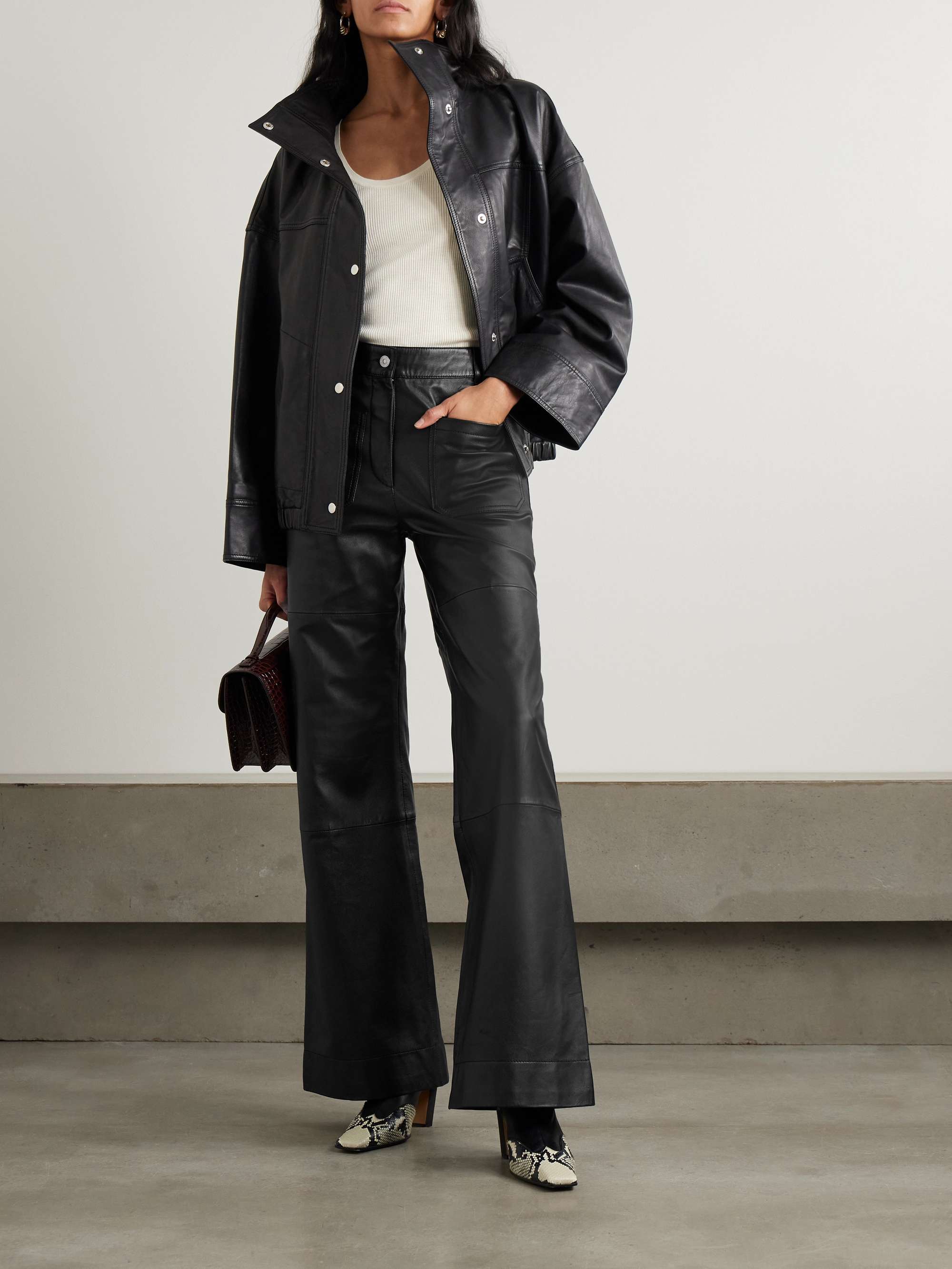 Alina leather flared pants view
