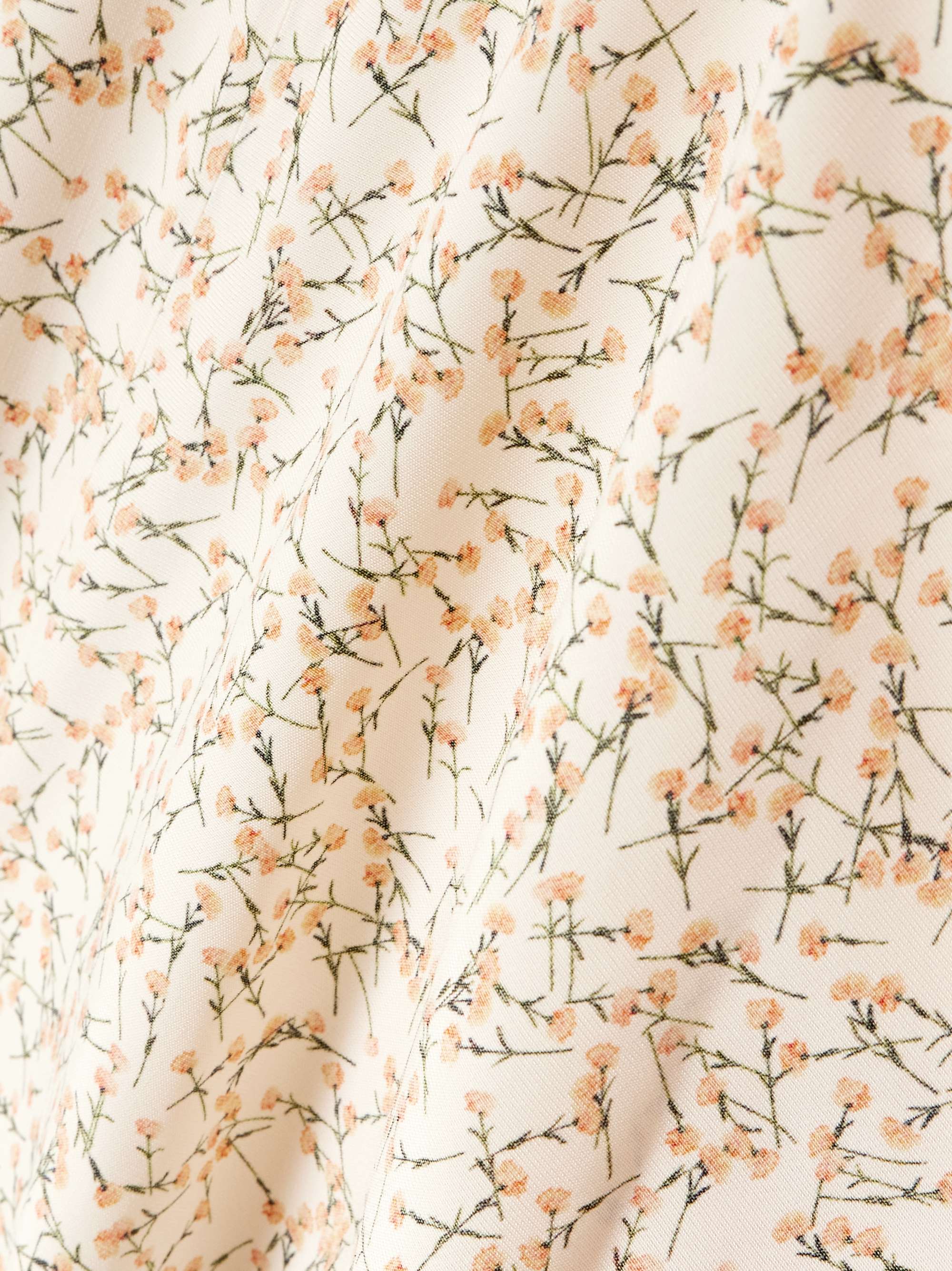 Gathered floral-print voile midi dress view