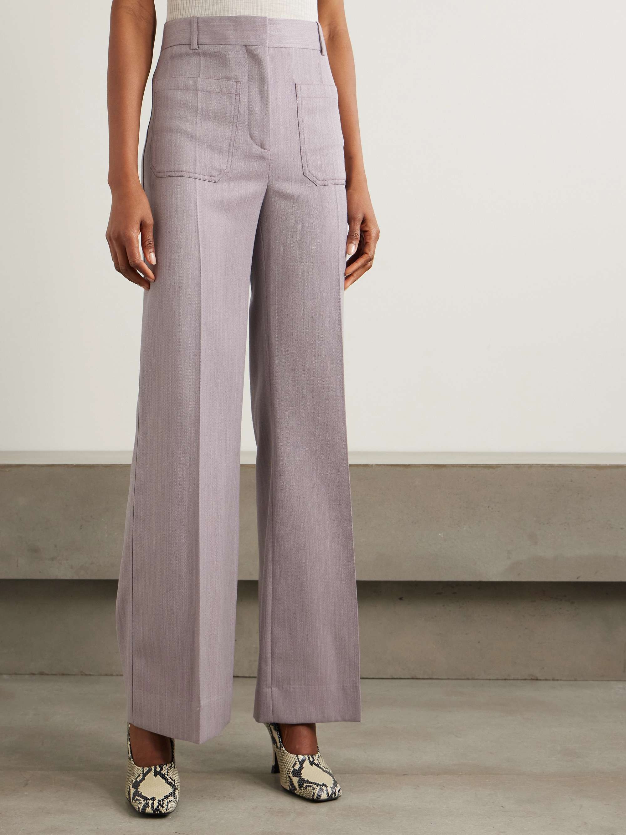 Alina textured-wool wide-leg pants view