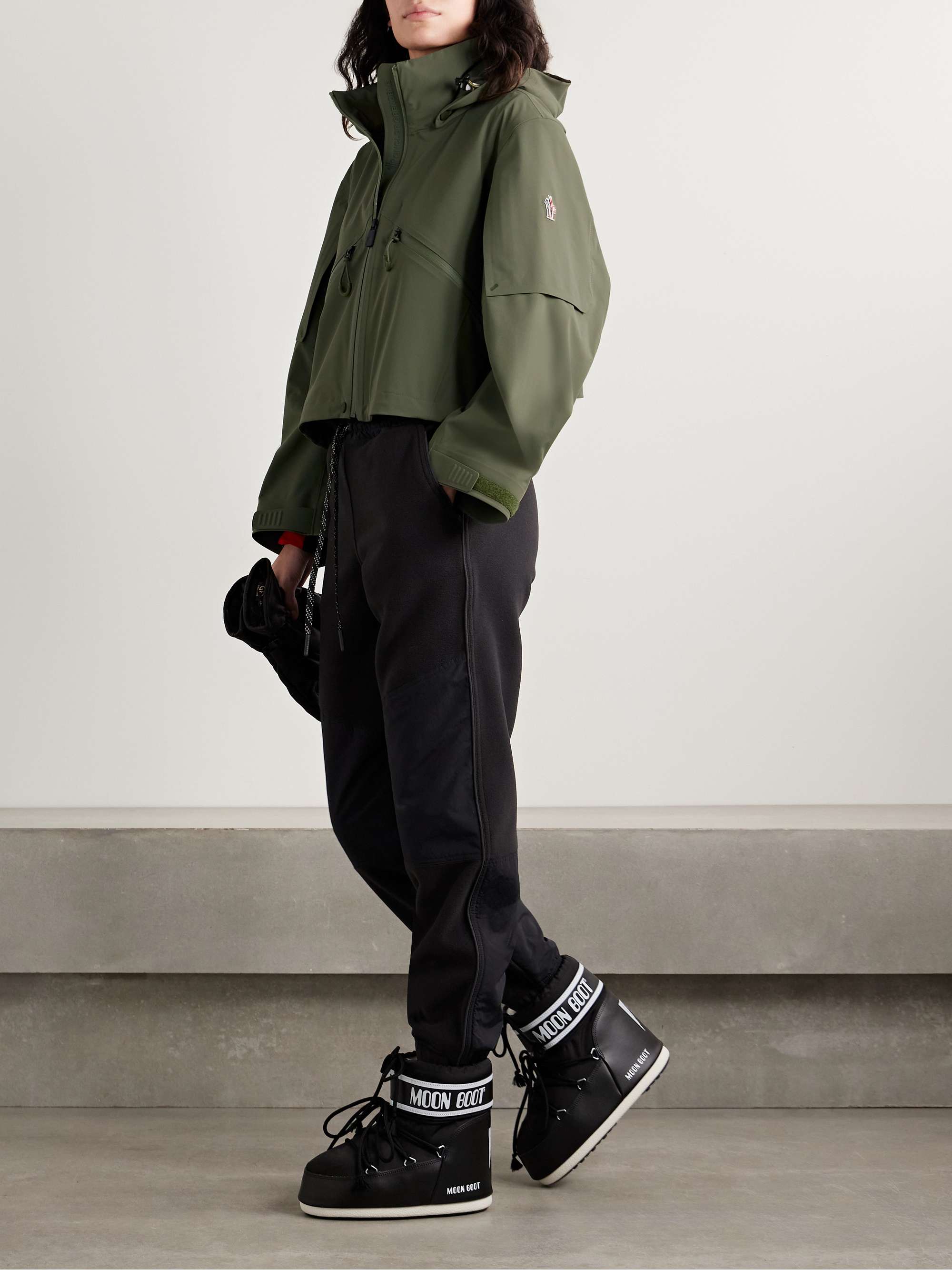 Kibira appliquéd shell hooded jacket view