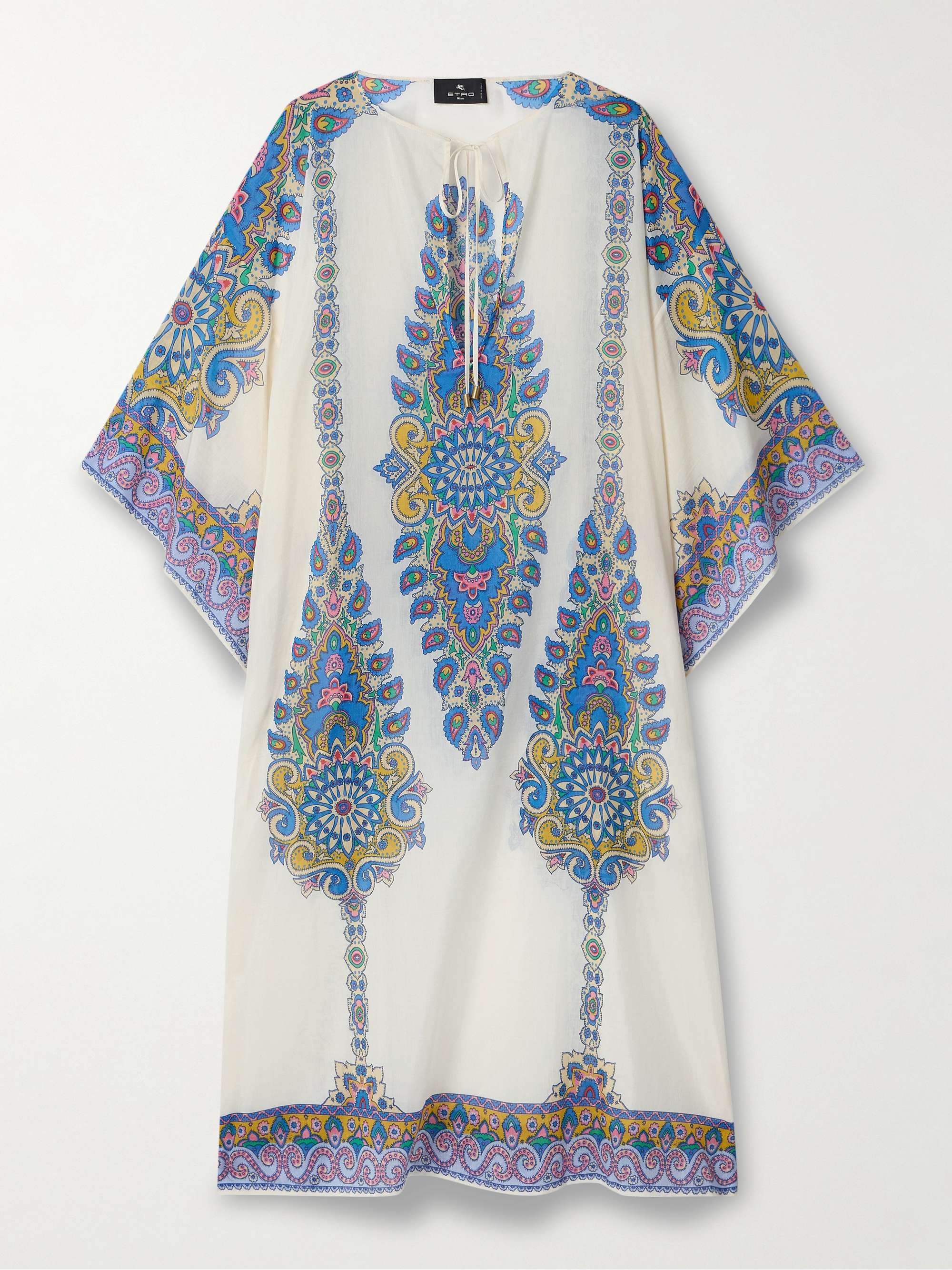 Floral-print cotton and silk-blend voile kaftan view