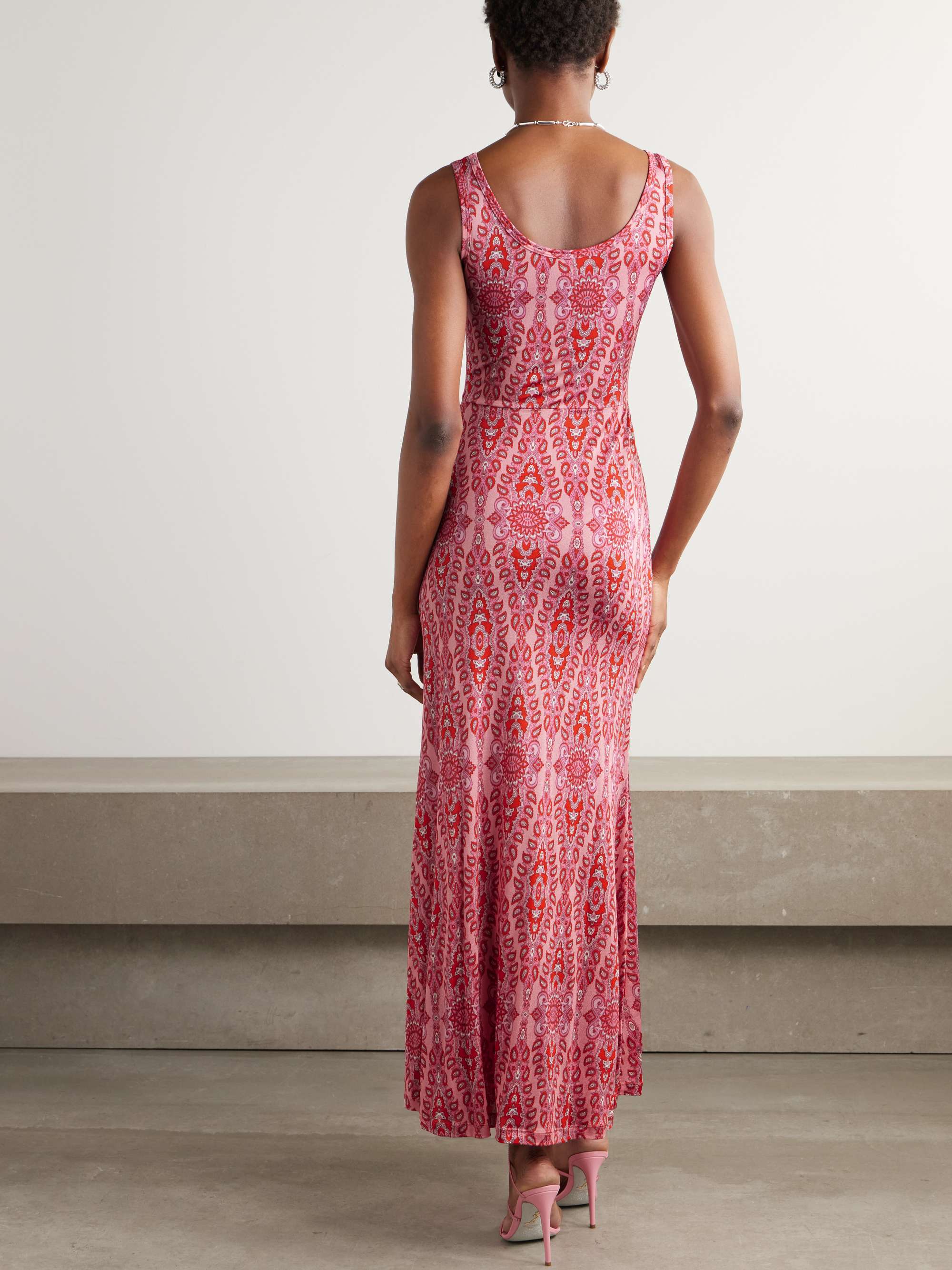 Printed knitted maxi dress view