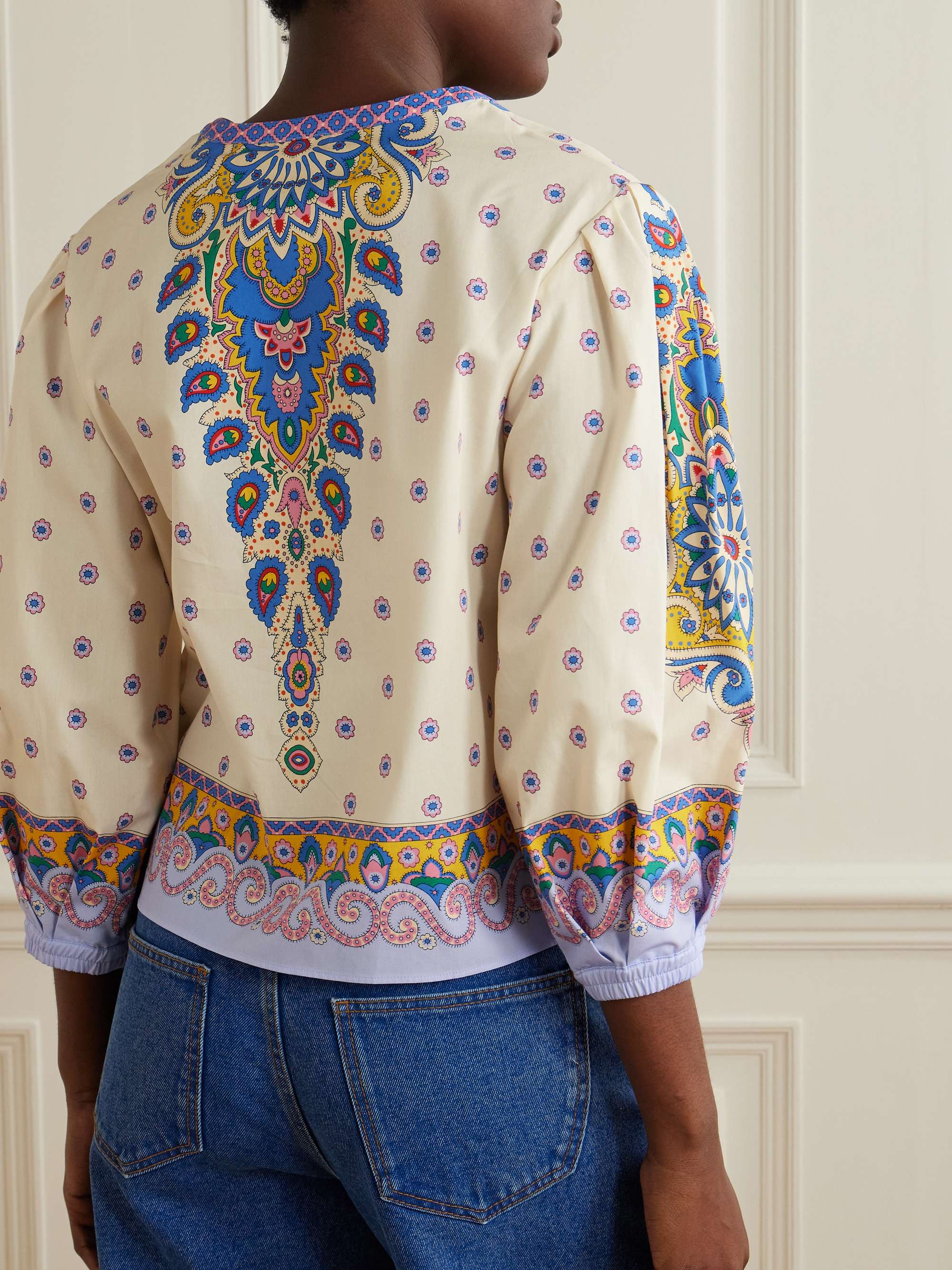 Printed cotton blouse view