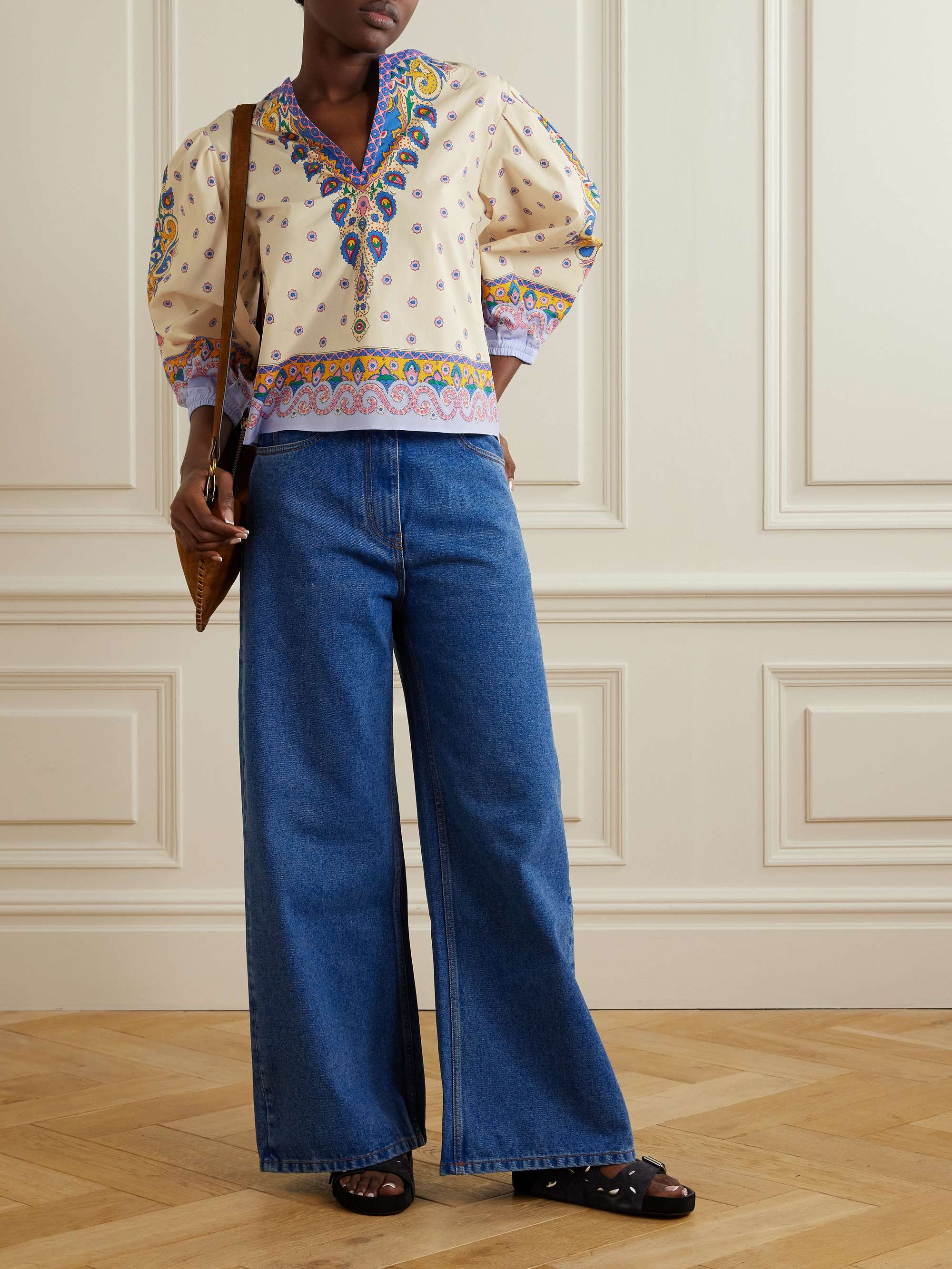 Printed cotton blouse view