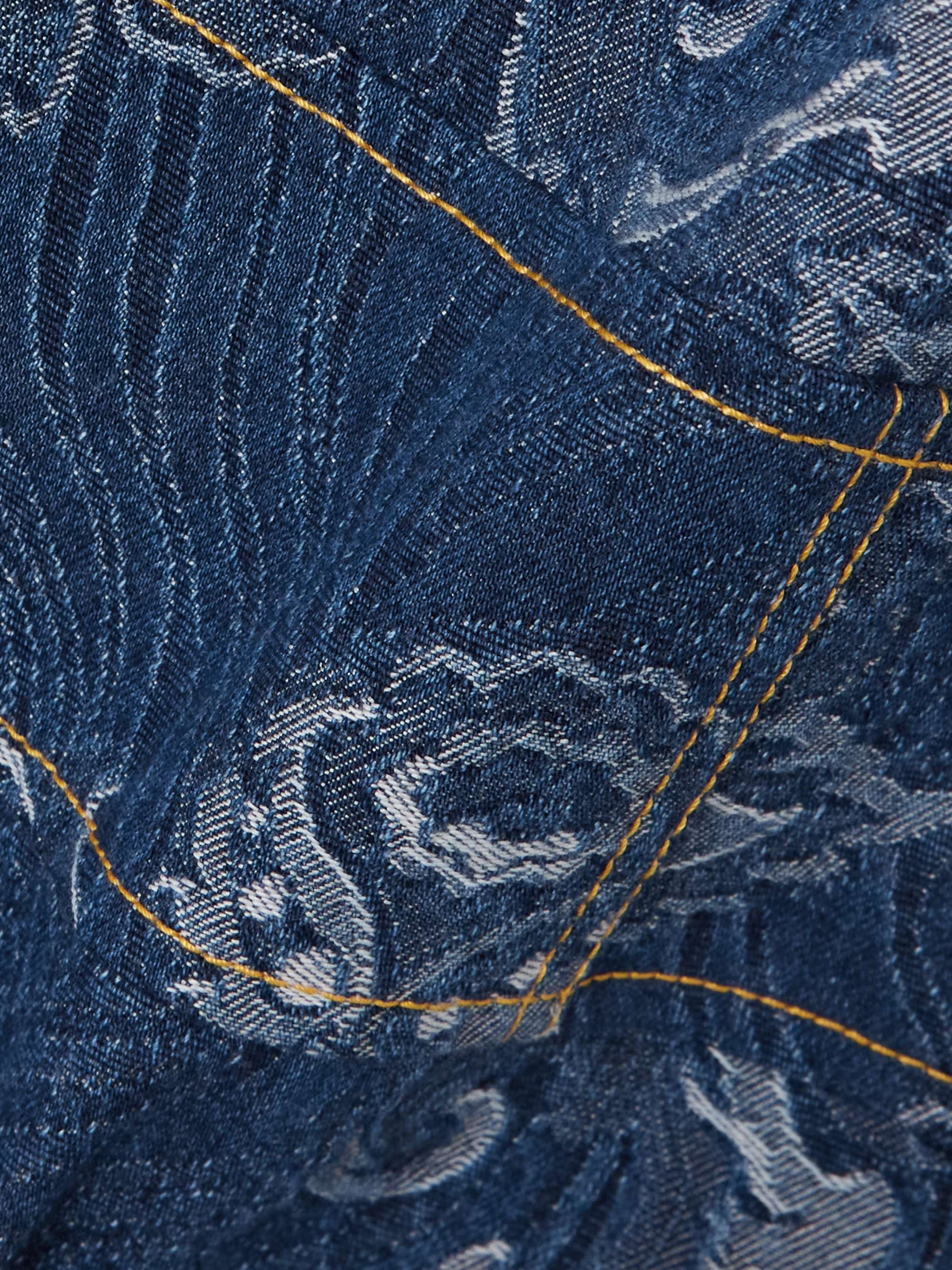 Denim-jacquard mini dress view