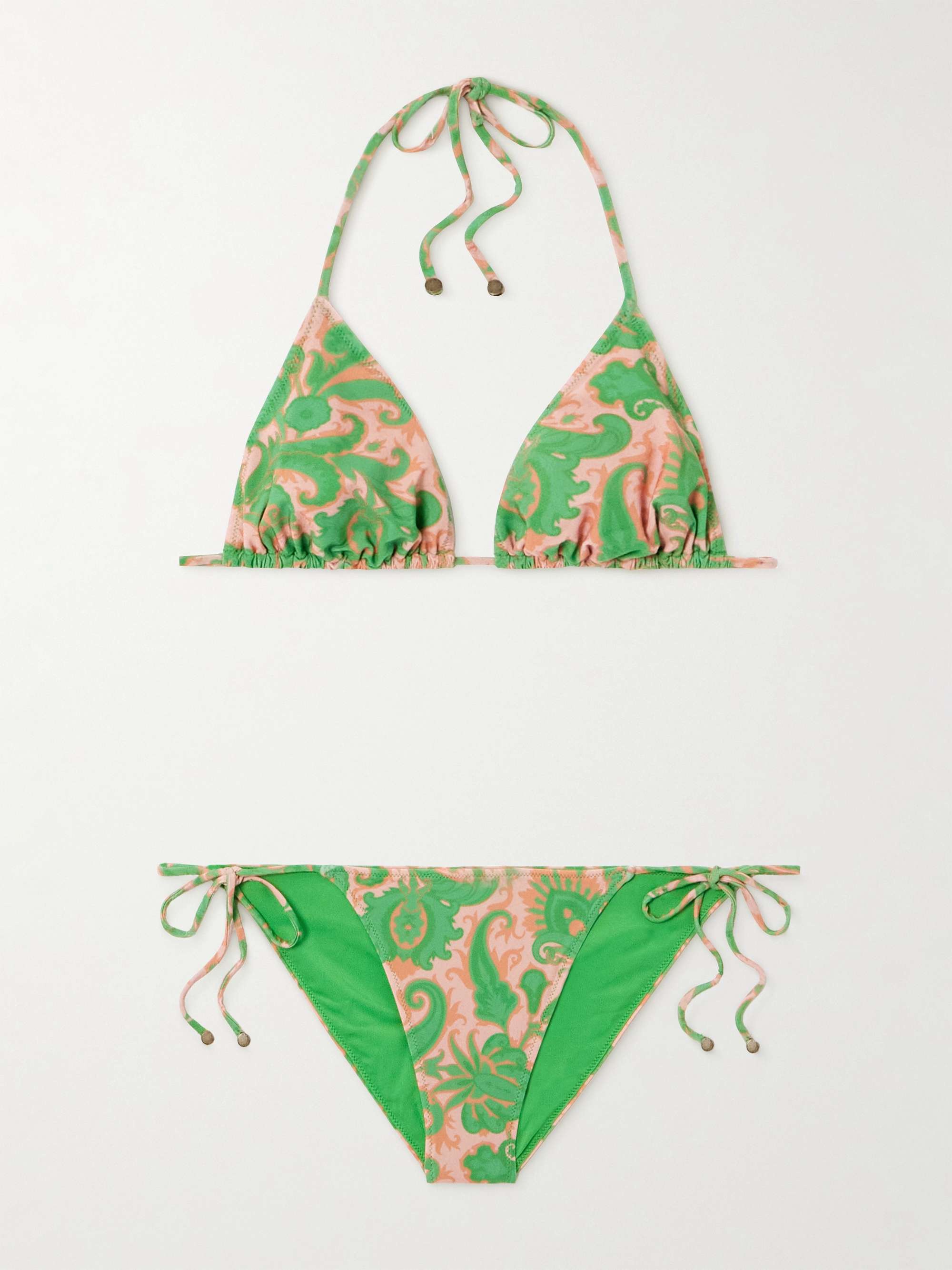 Printed triangle bikini view