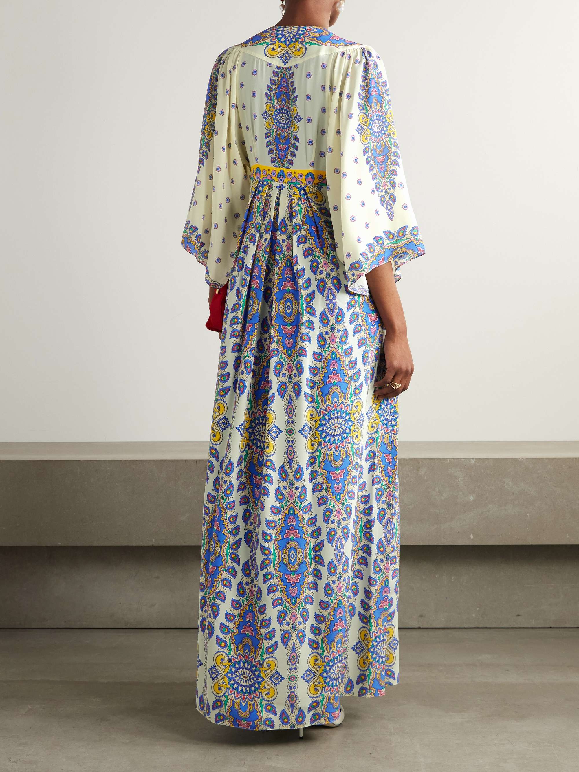Printed silk-crepe maxi dress view