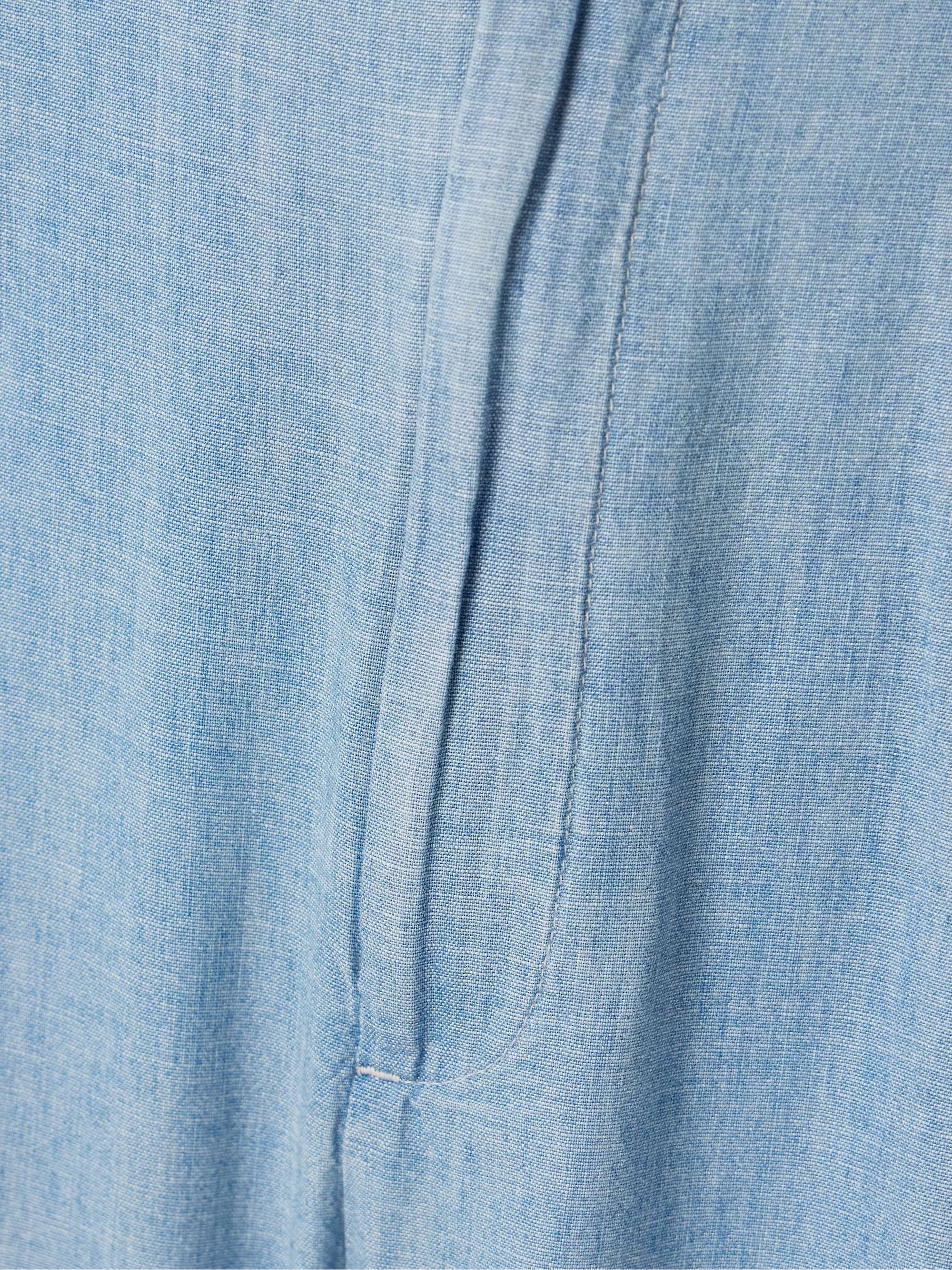 Pleated cotton-chambray wide-leg pants view