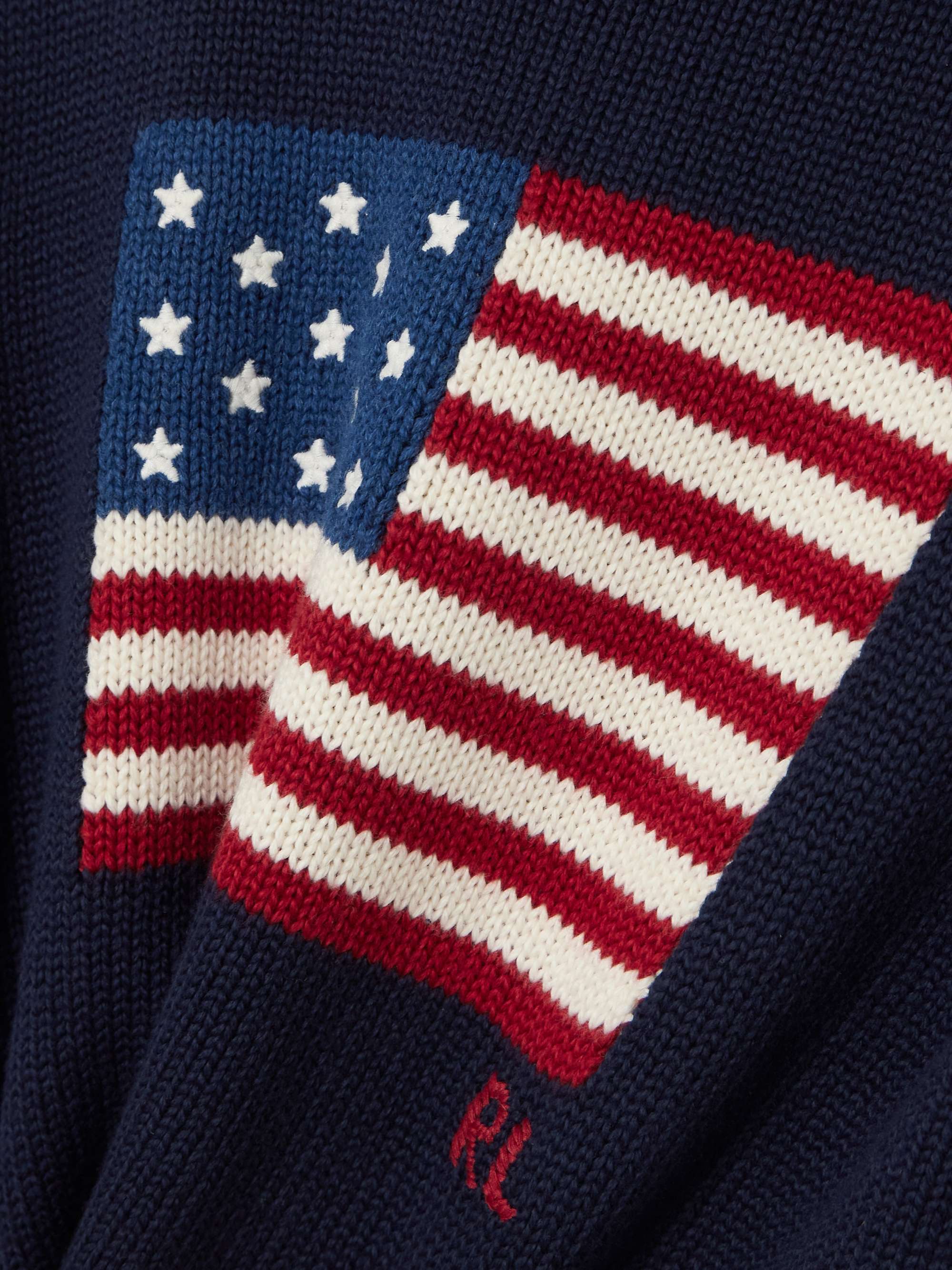 Flag intarsia cotton sweater view