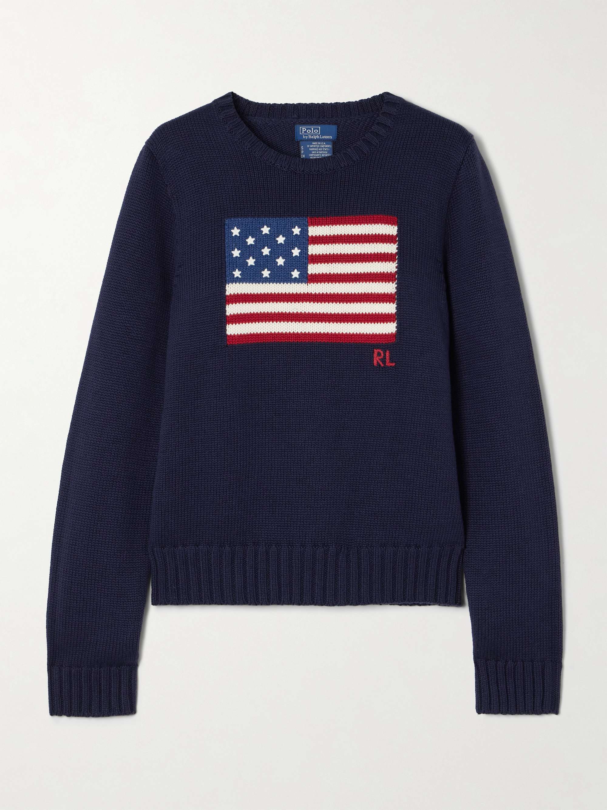 Flag intarsia cotton sweater view