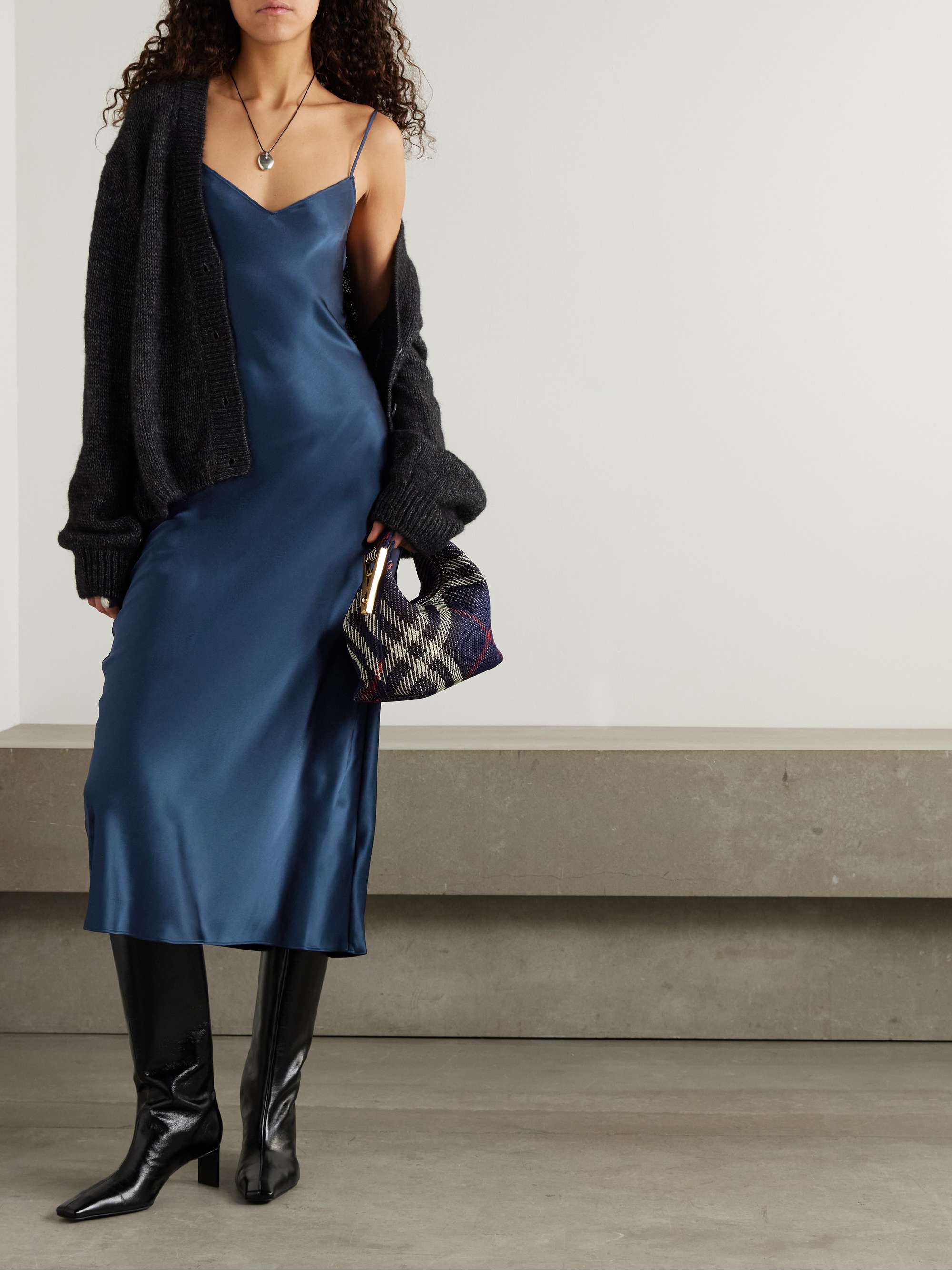 Satin midi dress view