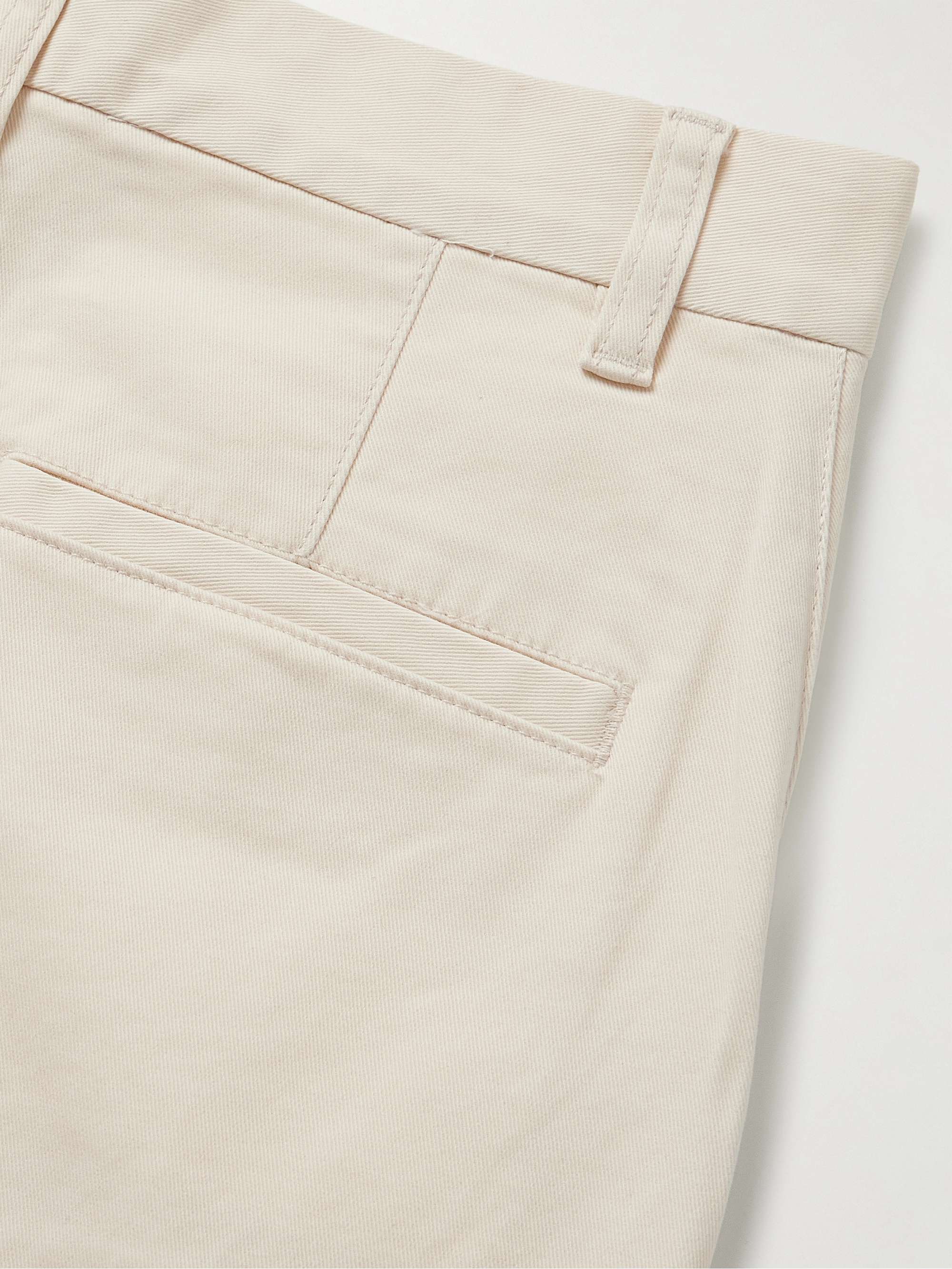 Cropped cotton-blend twill wide-leg pants view