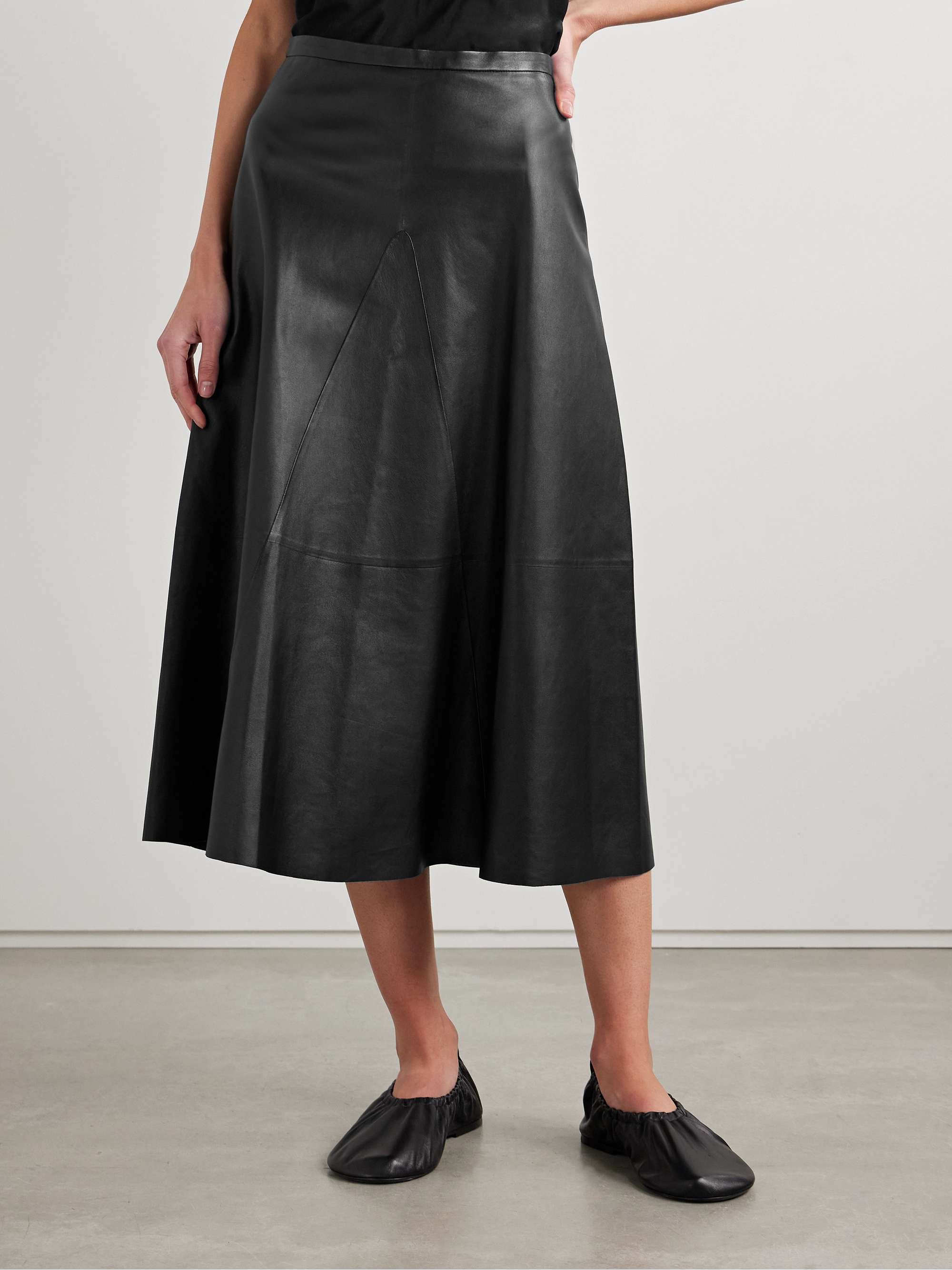 Selina leather midi skirt view