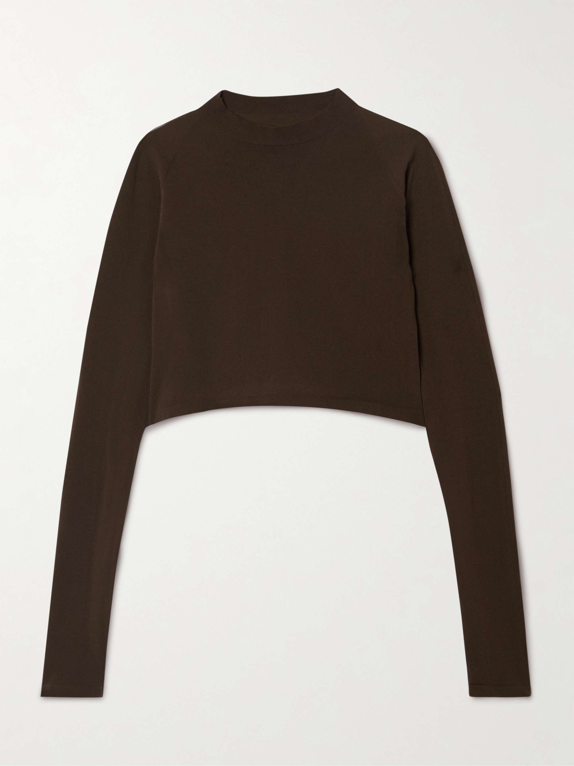 Paneled cropped jersey top view