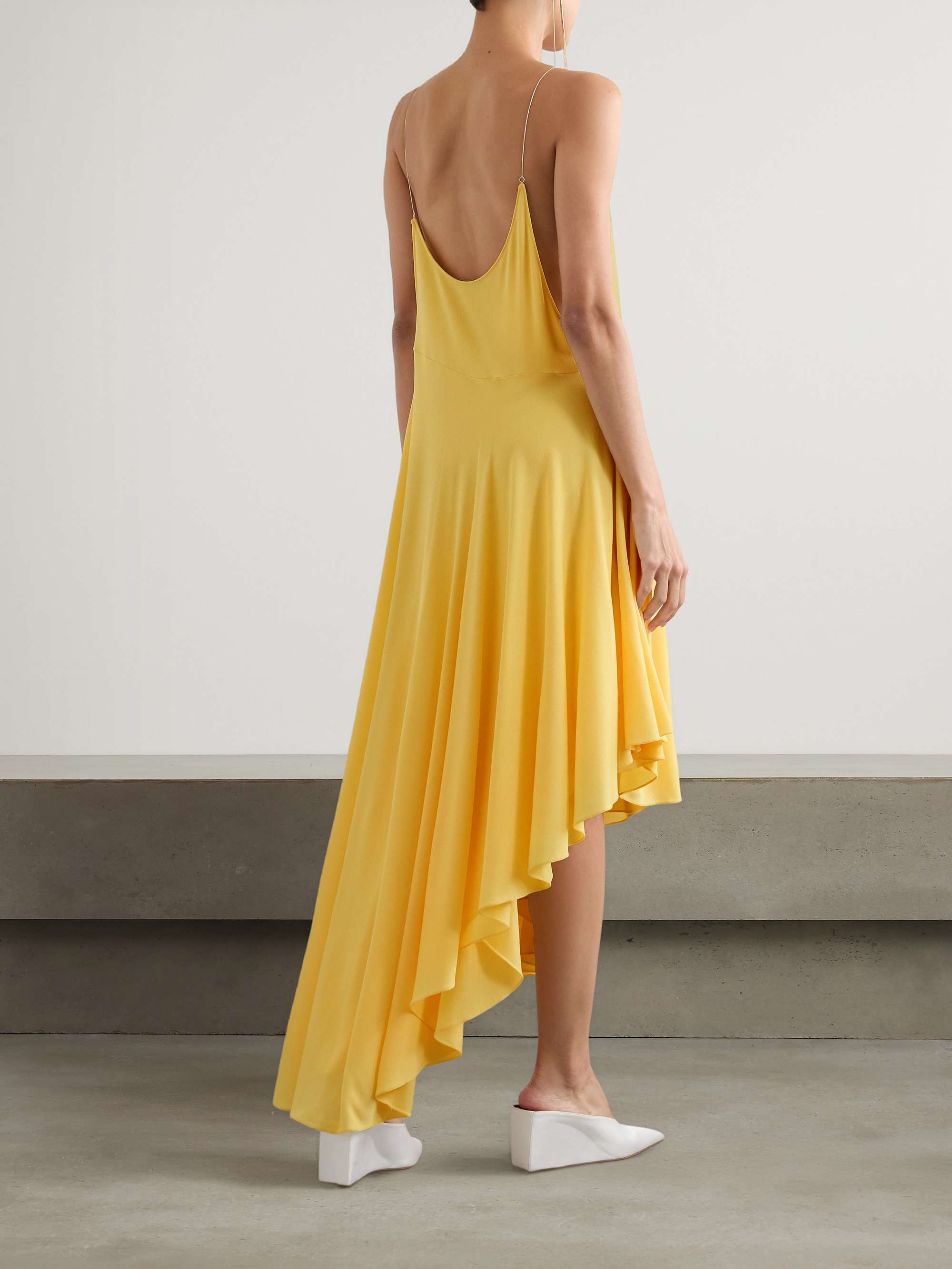 Asymmetric jersey midi dress view