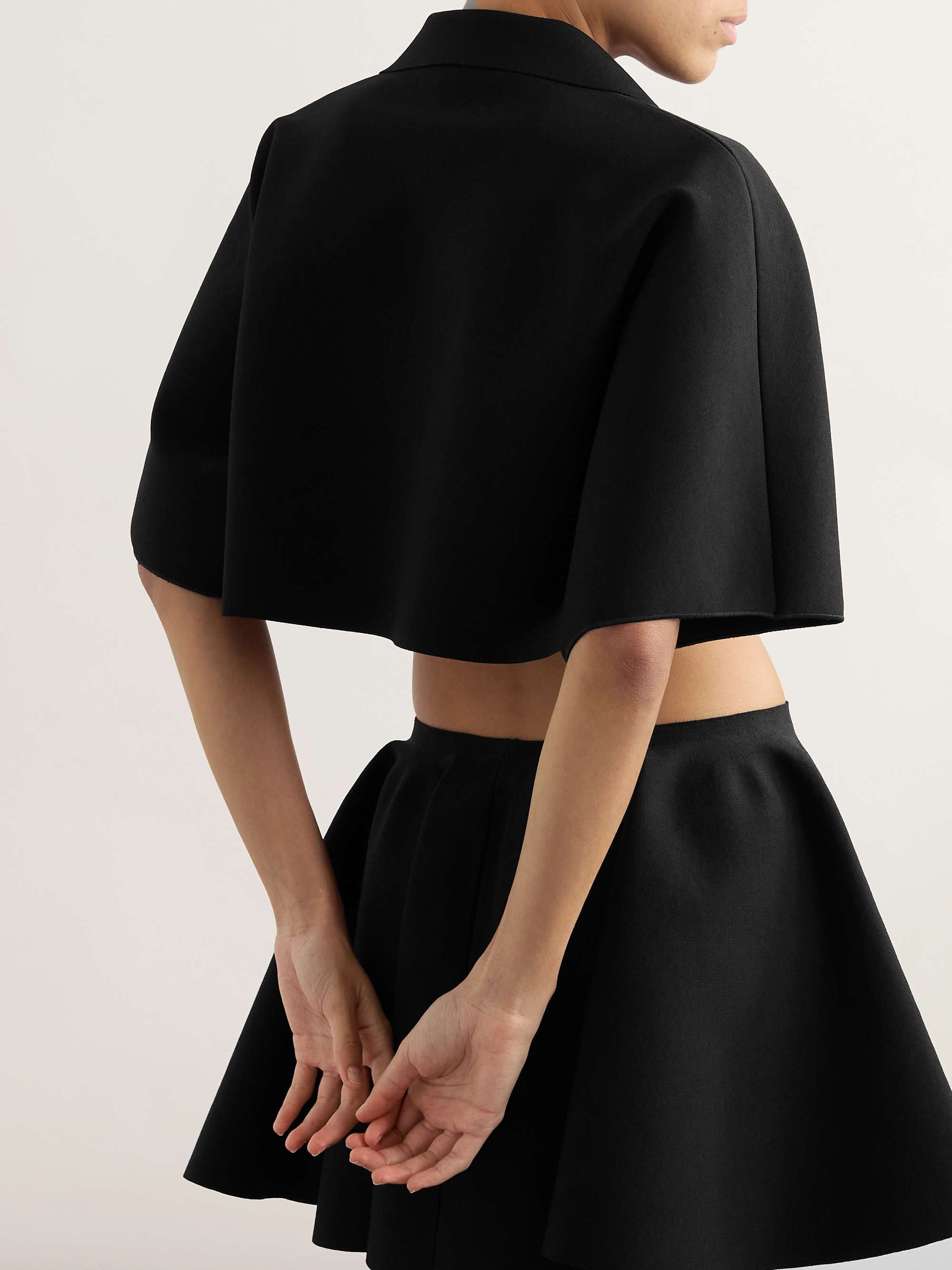 Oversized cropped knitted polo shirt view