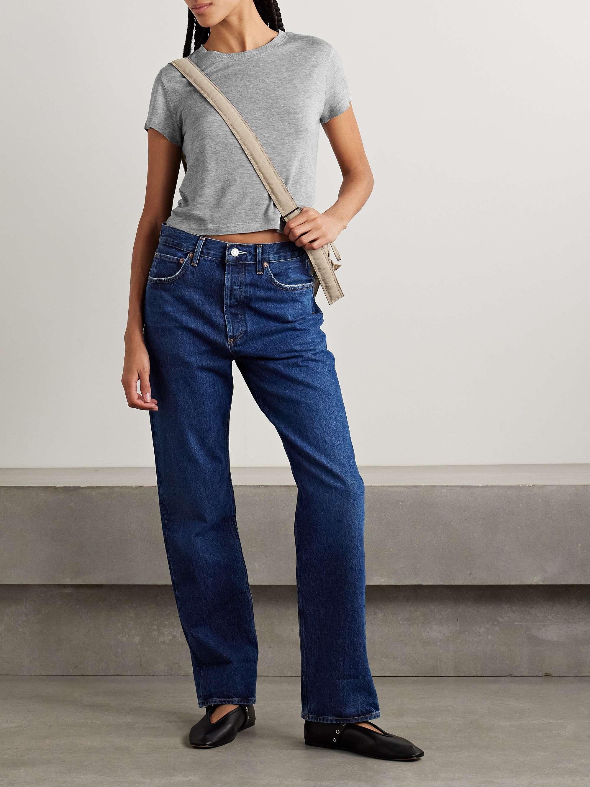 Adine cropped Lyocell-jersey T-shirt view