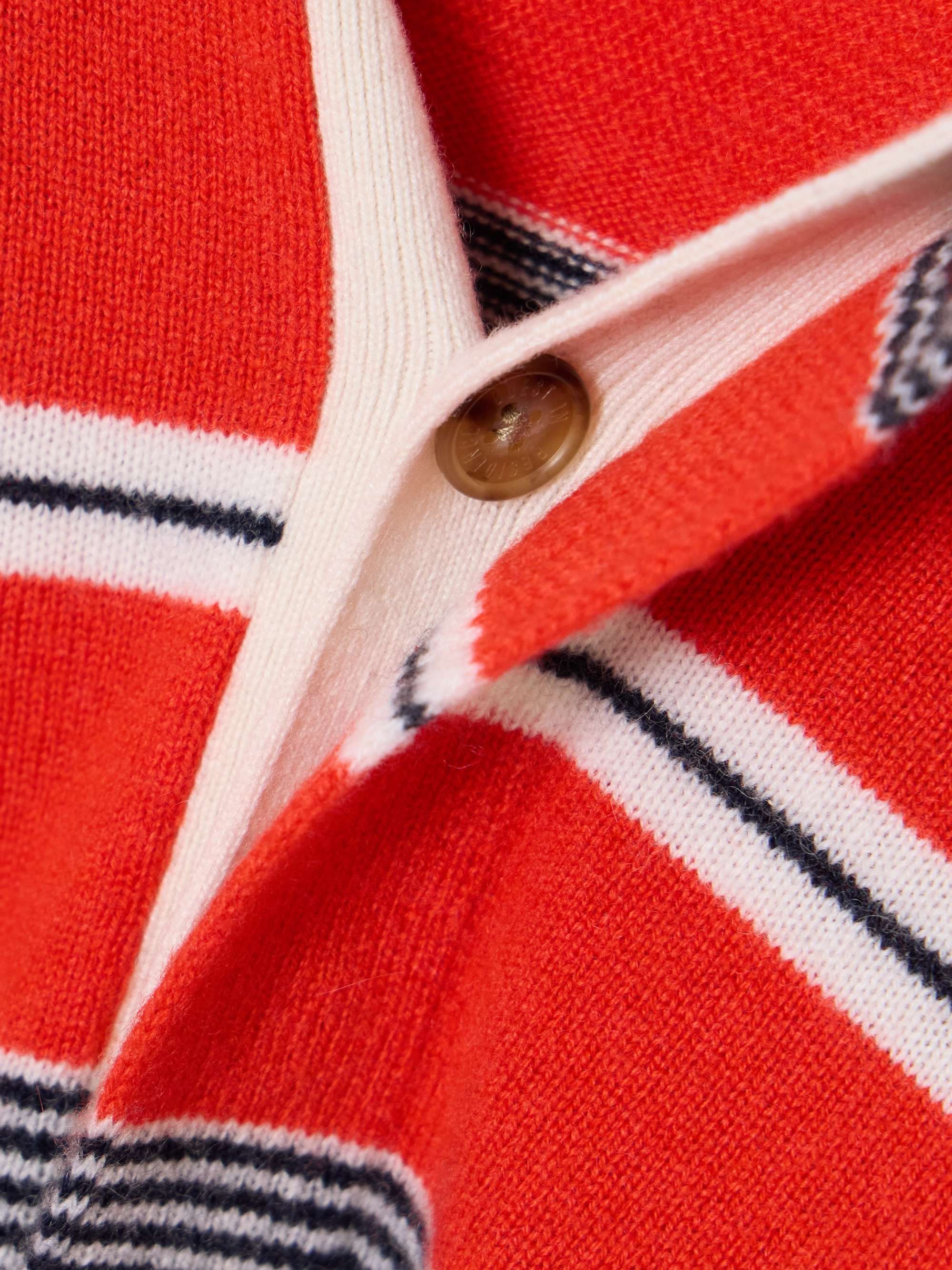 Striped cashmere polo shirt view