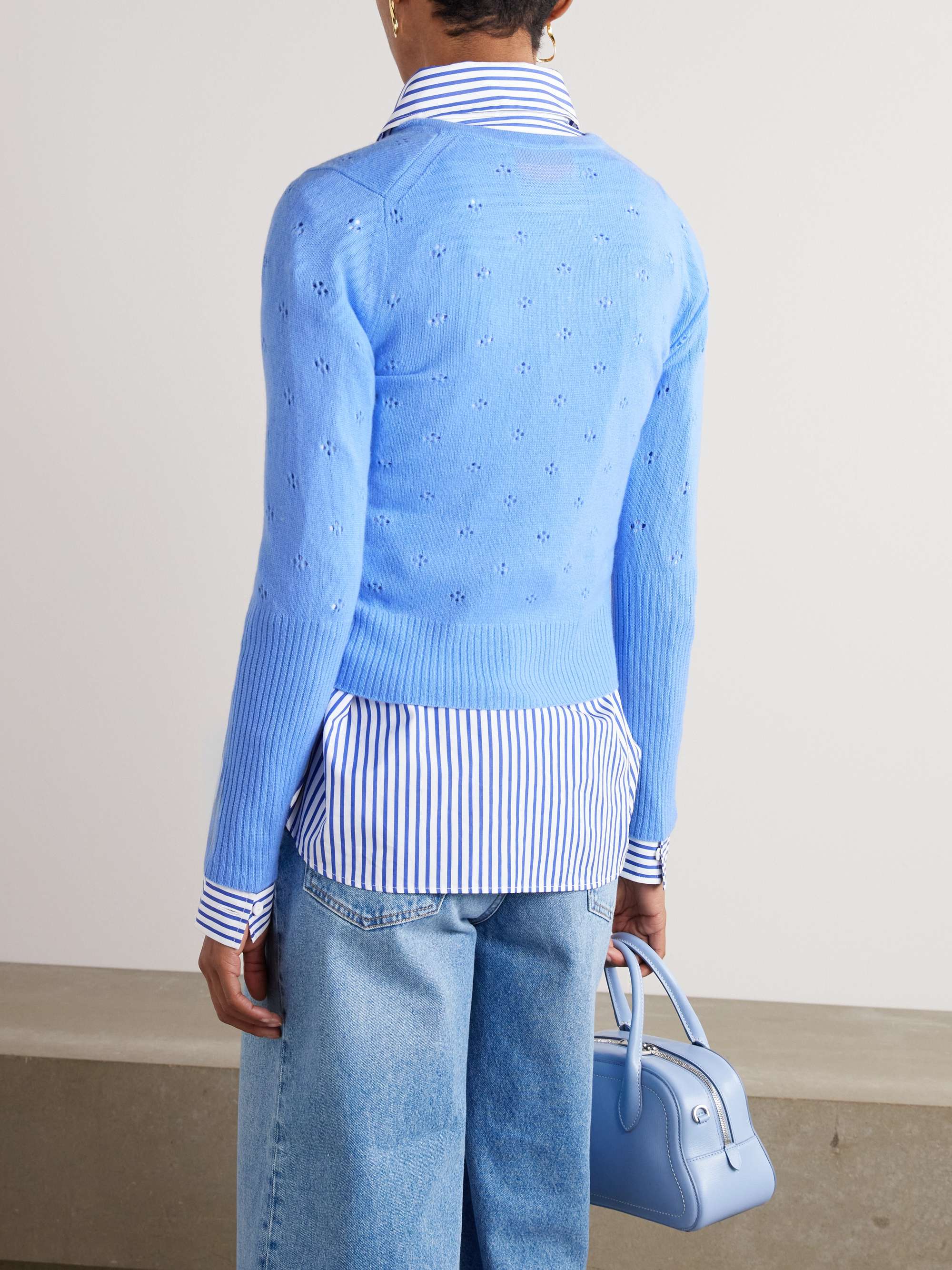 Jane pointelle-knit cashmere cardigan view