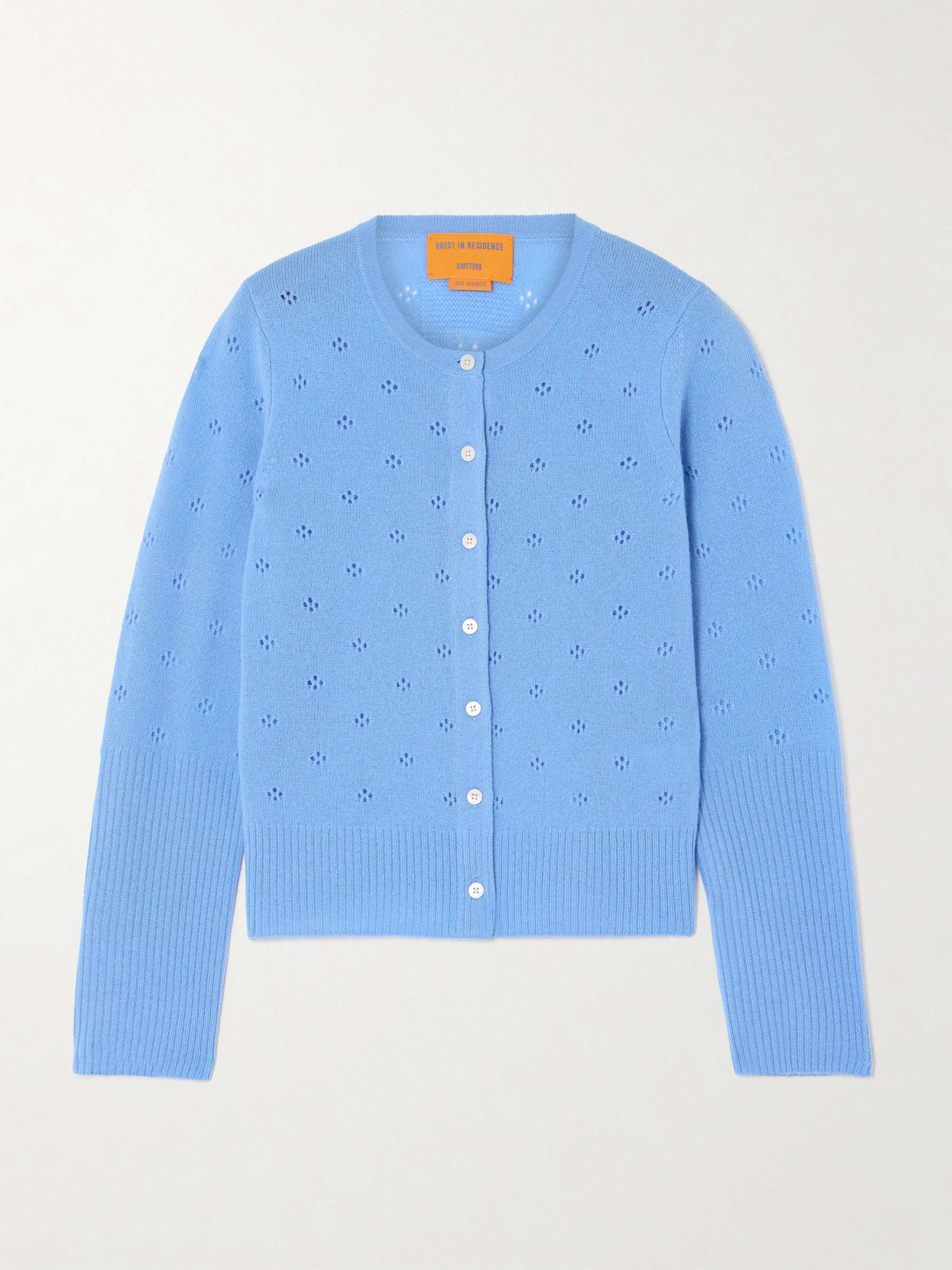 Jane pointelle-knit cashmere cardigan view