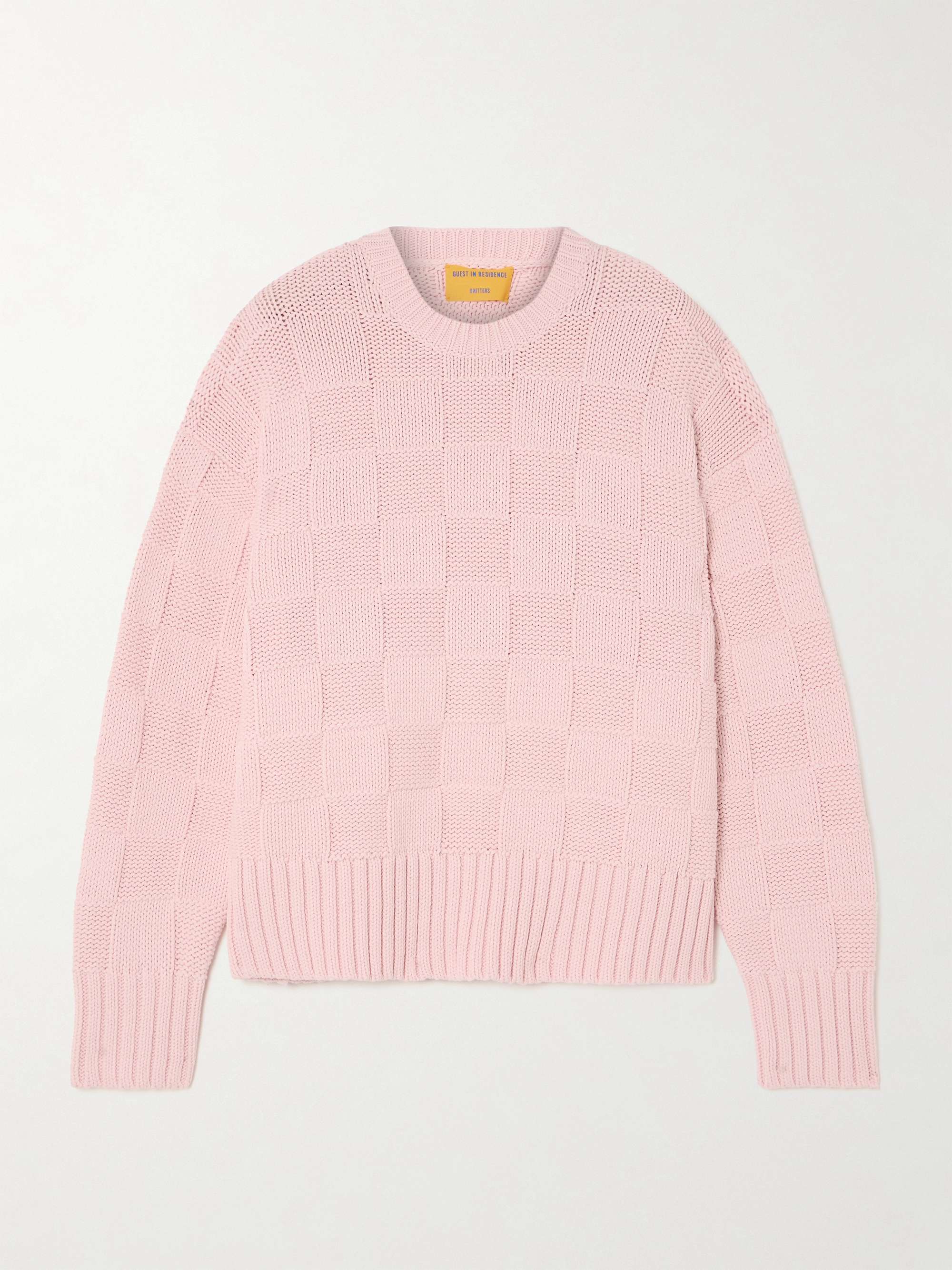 Checked cotton-blend sweater view