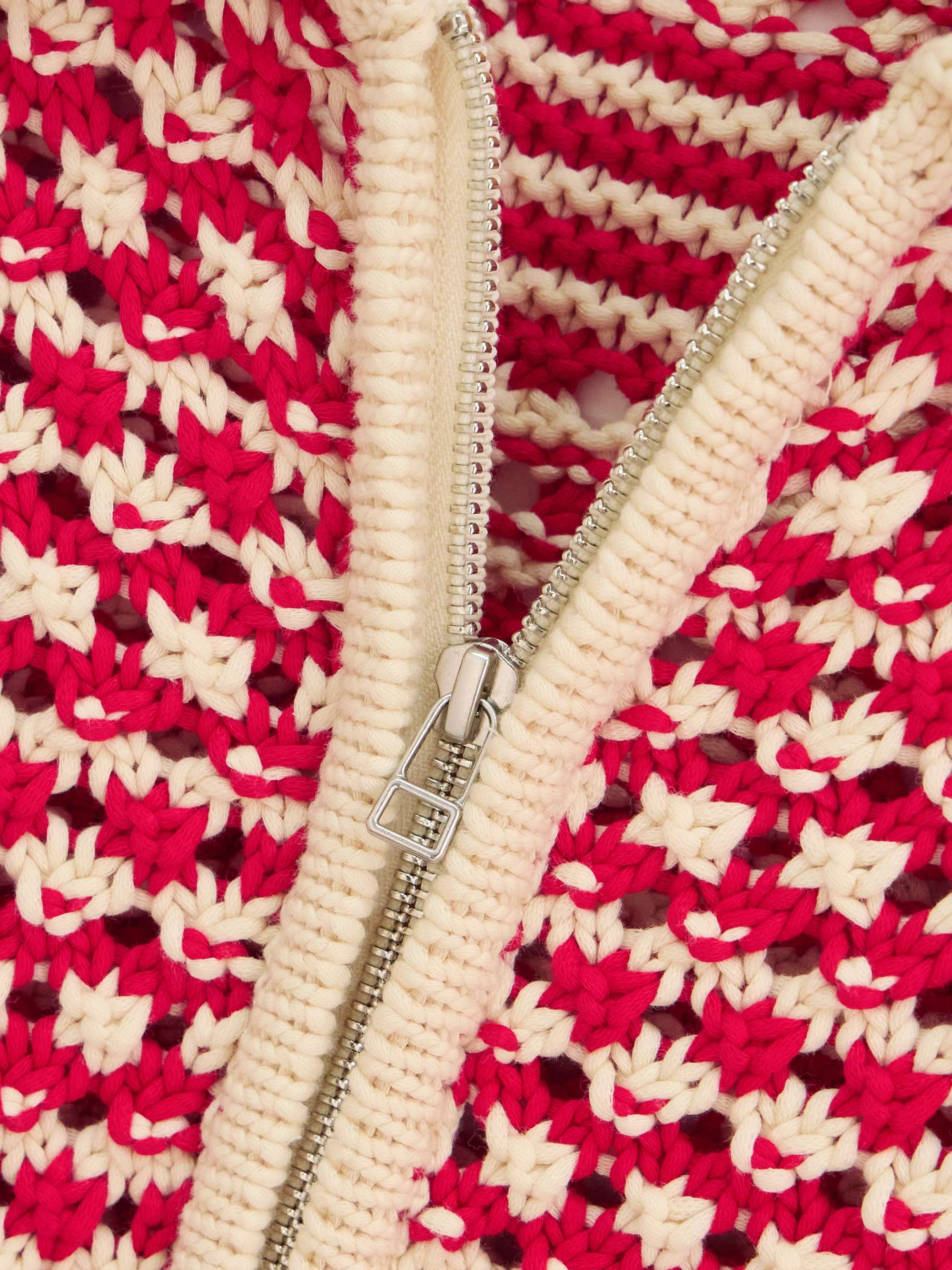 Kirby open-knit cotton-blend zip-up cardigan view
