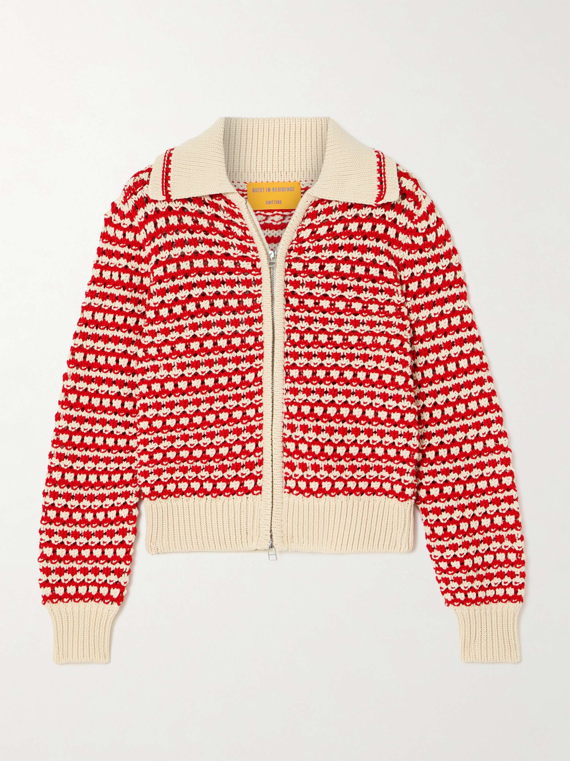 Kirby open-knit cotton-blend zip-up cardigan view