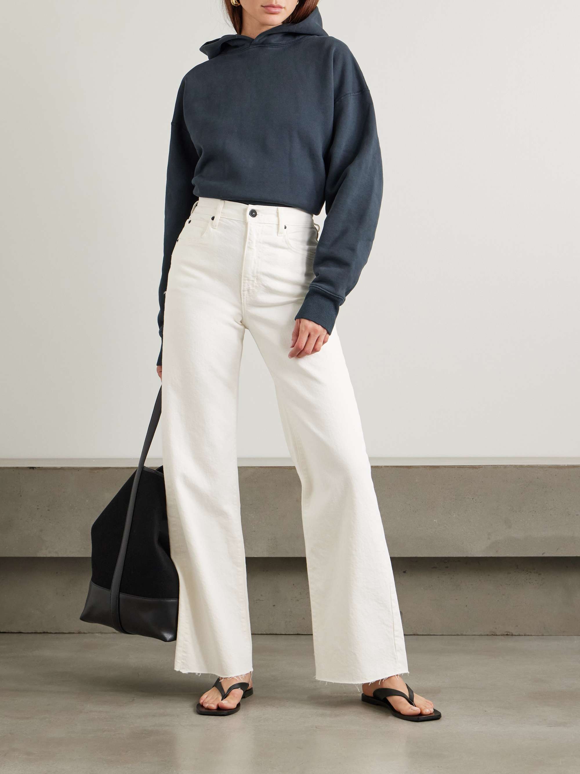 Grace frayed high-rise wide-leg jeans view