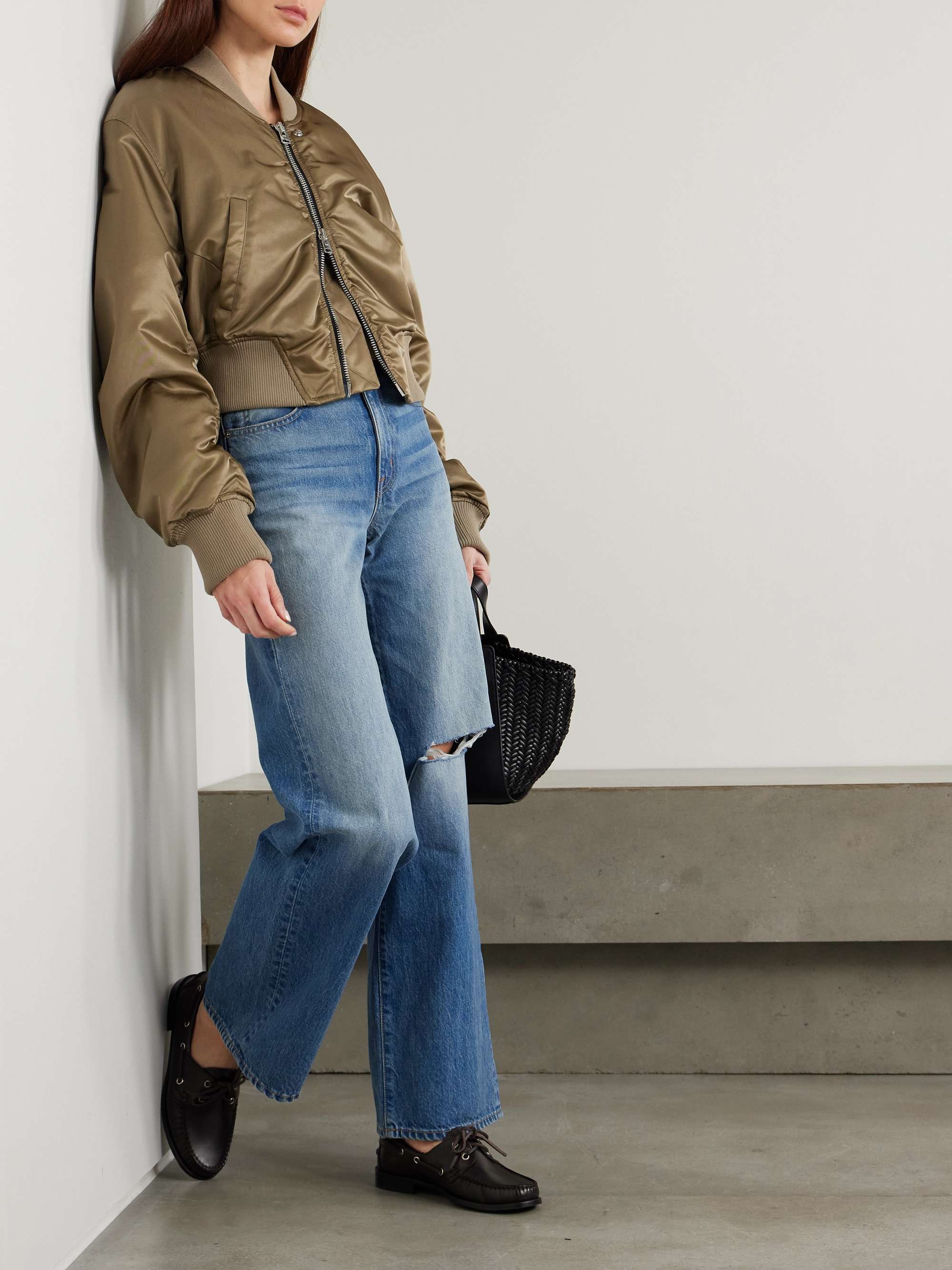 Grace distressed high-rise wide-leg jeans view